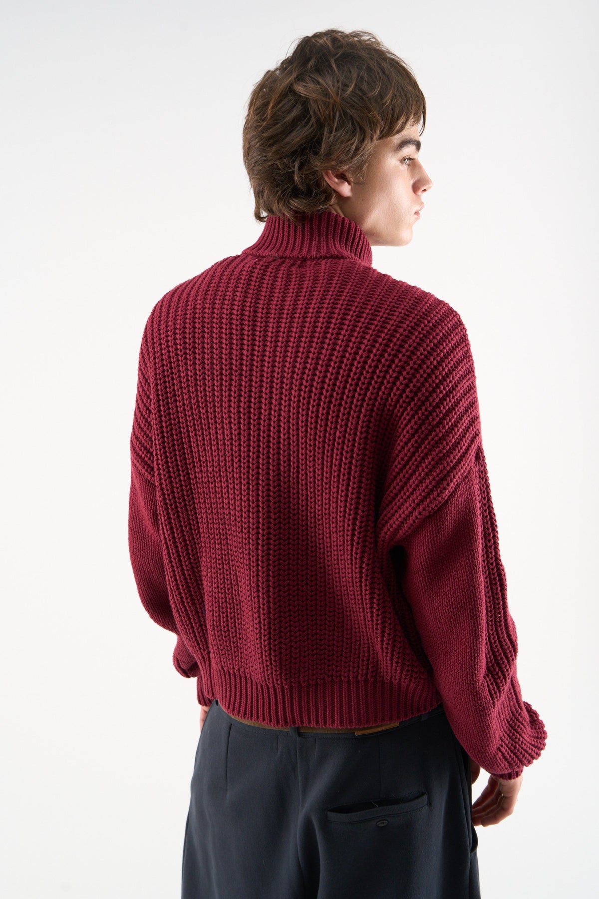 Scff Red Knit Zipper