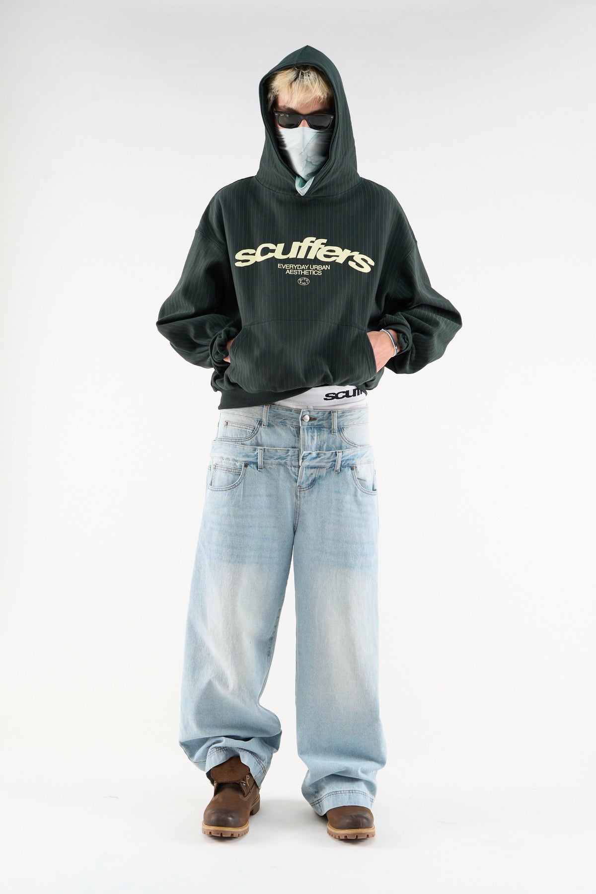Iconic Dark Green Pinstripe Hoodie