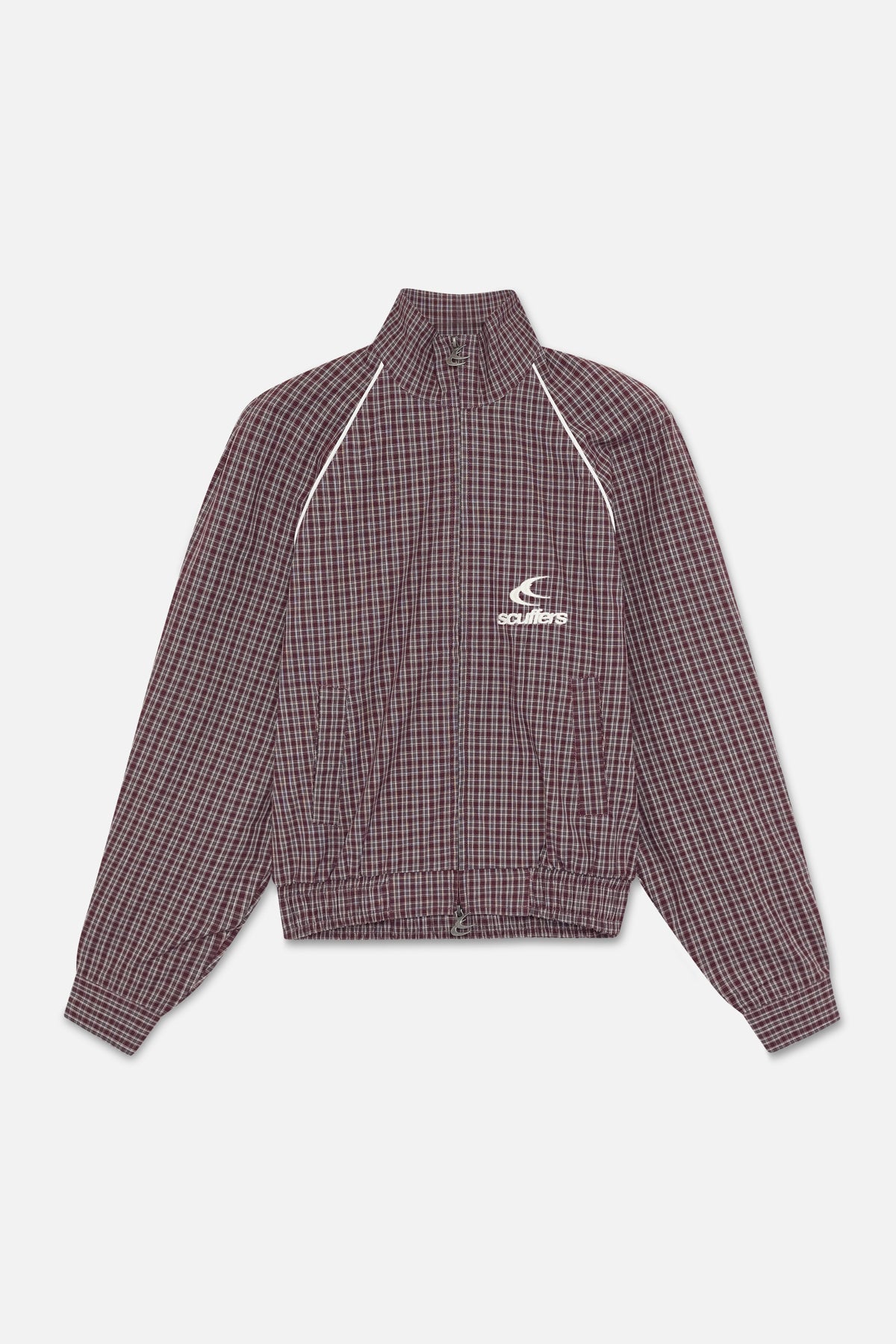 Chamise Checkered Burgundy Zipper