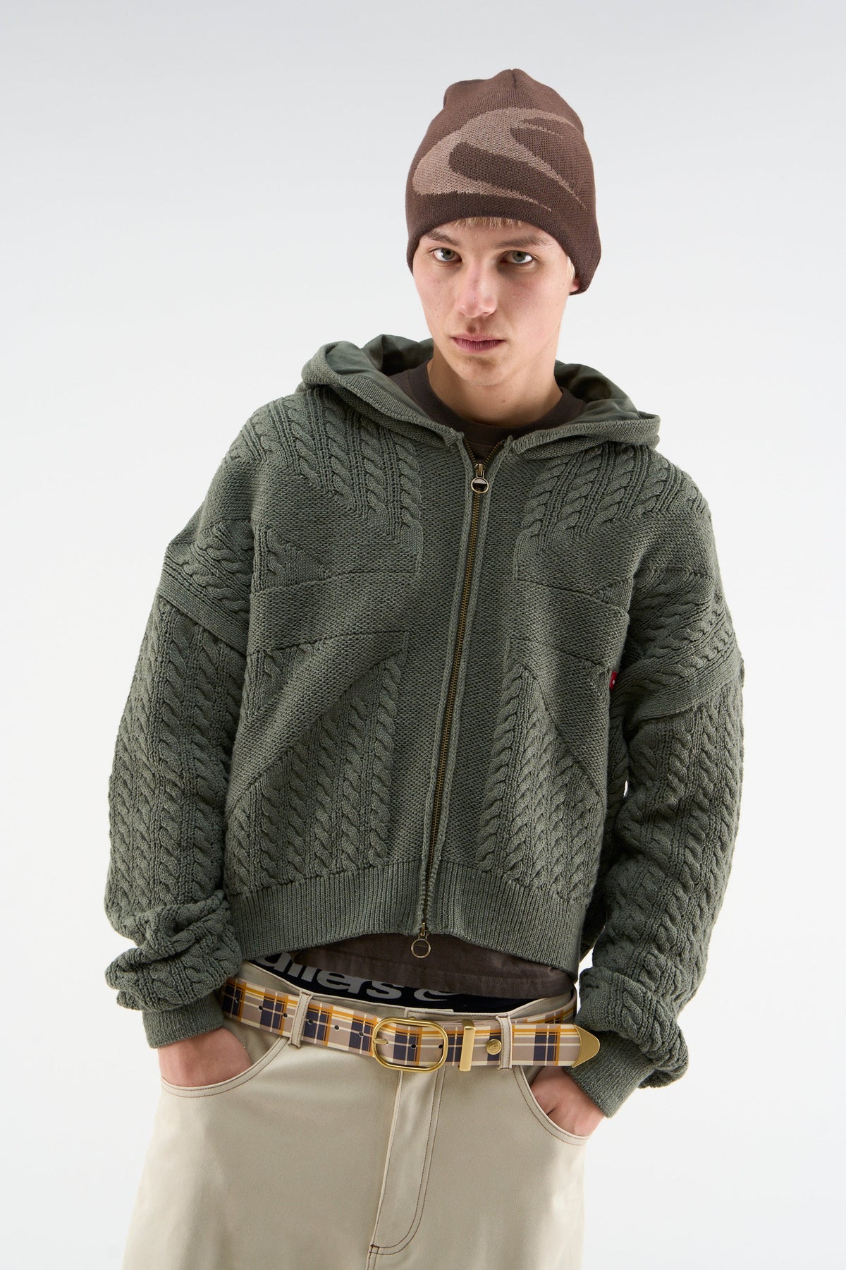 Flag Green Knit Zipper