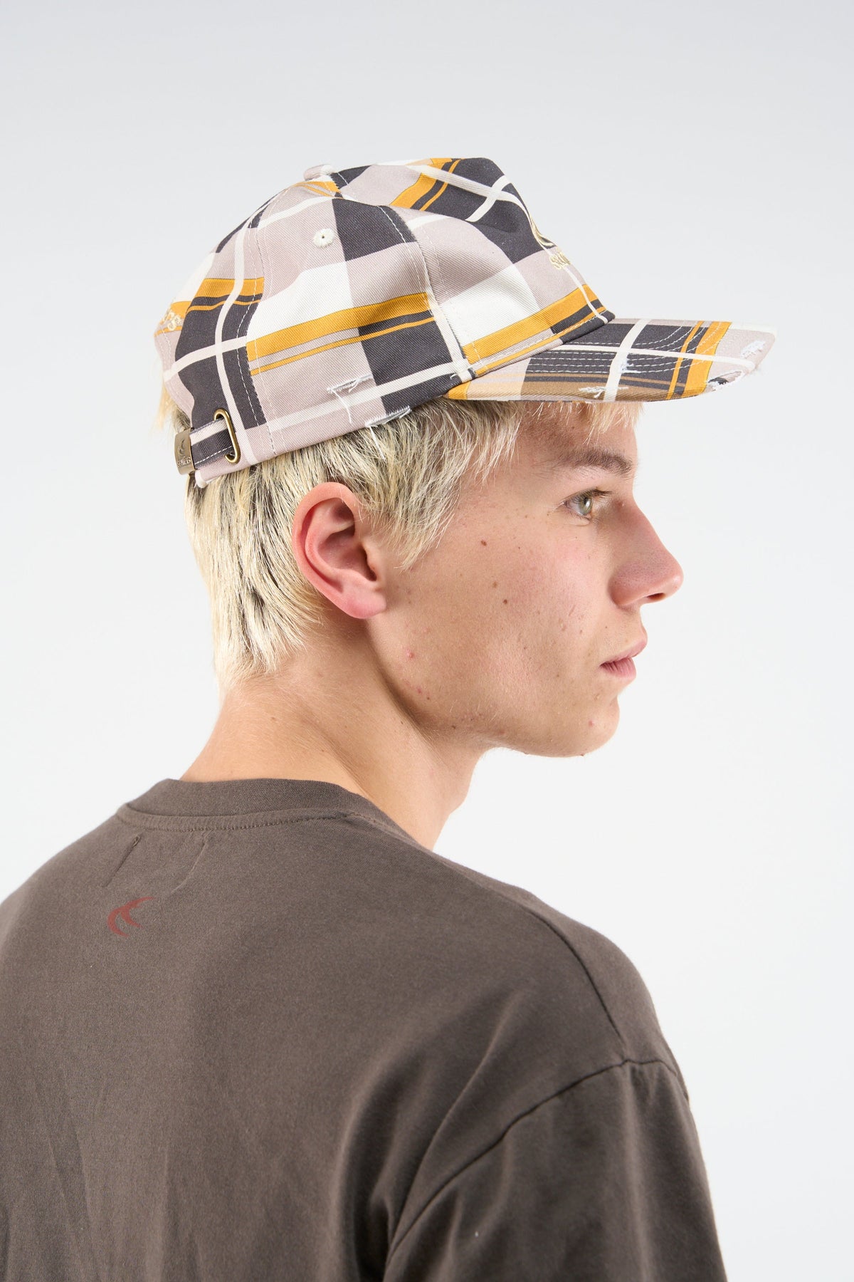 Checks Brown Cap