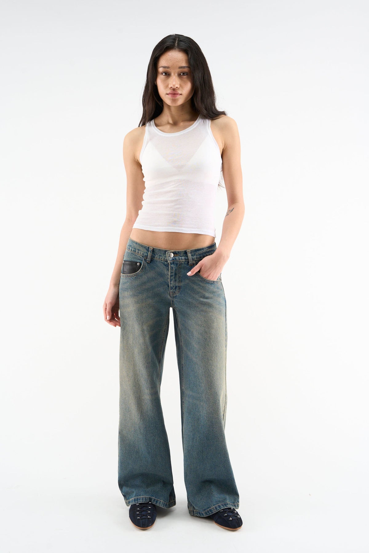 Marlen Washed Blue Pants