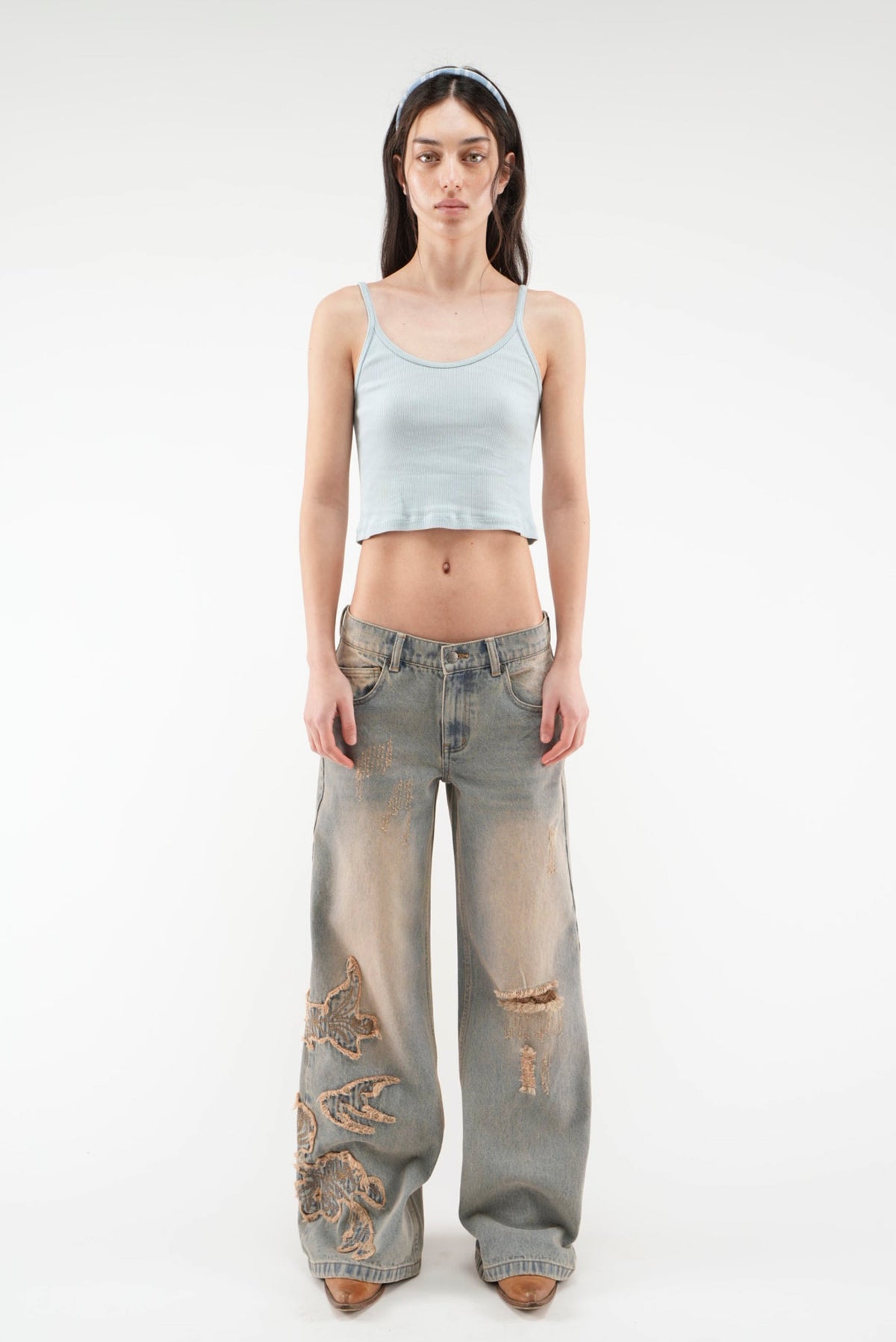 Rose Washed Blue Pants