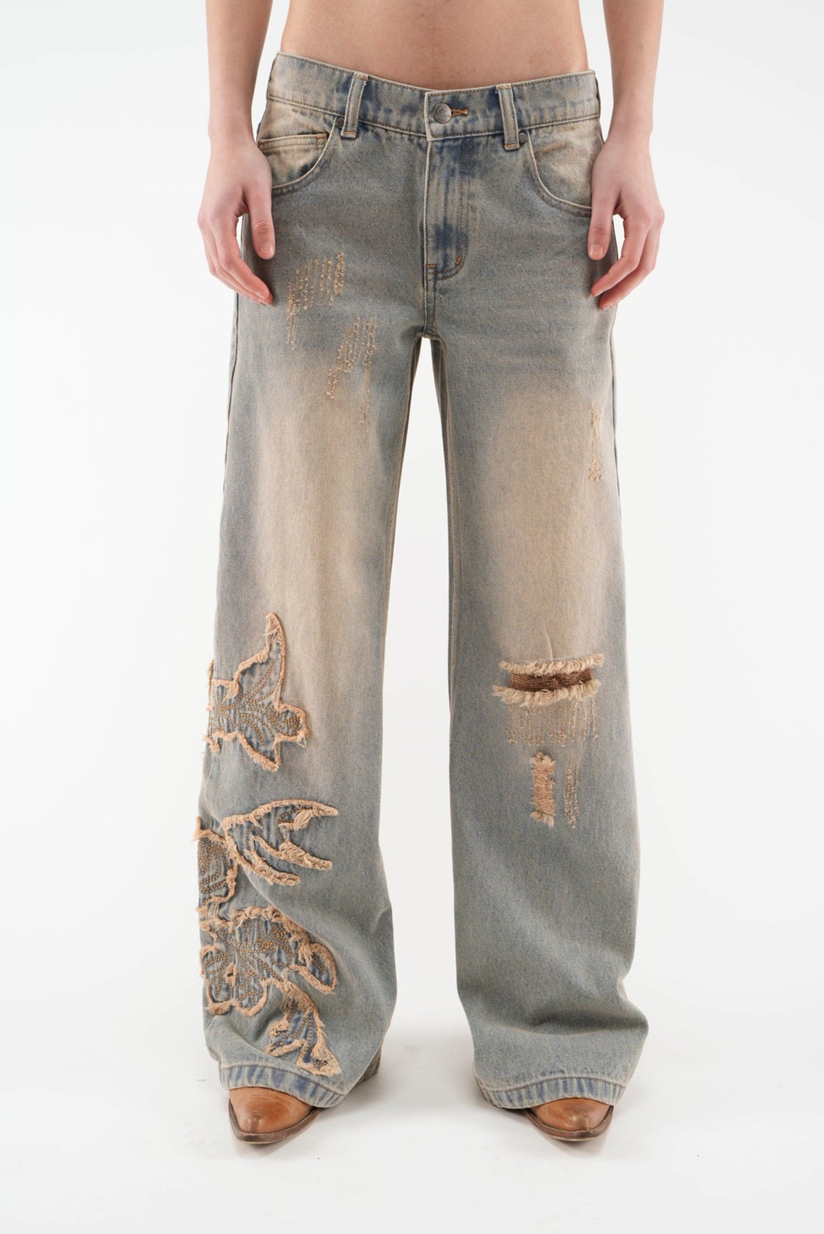 Rose Washed Blue Pants