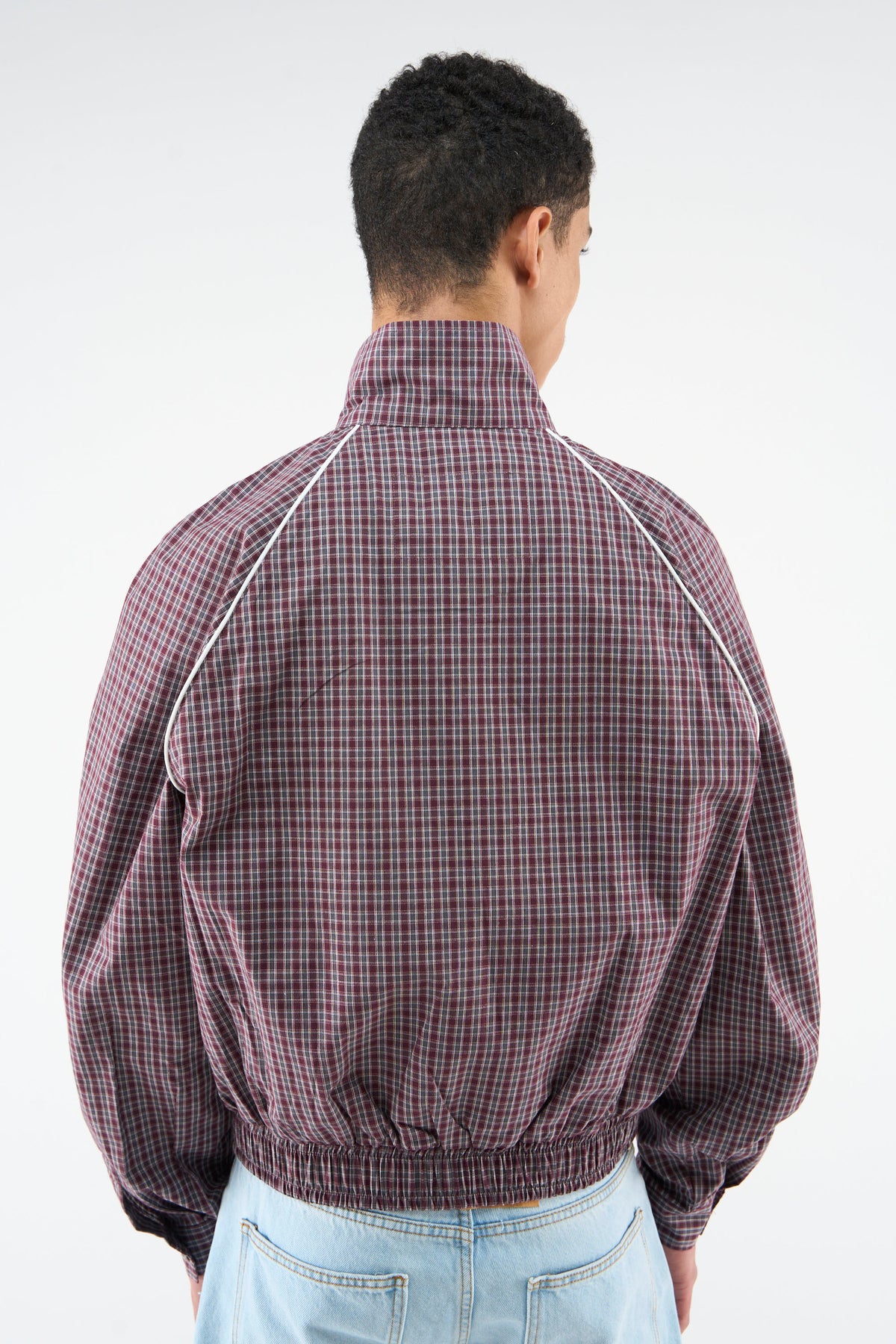 Chamise Checkered Burgundy Zipper