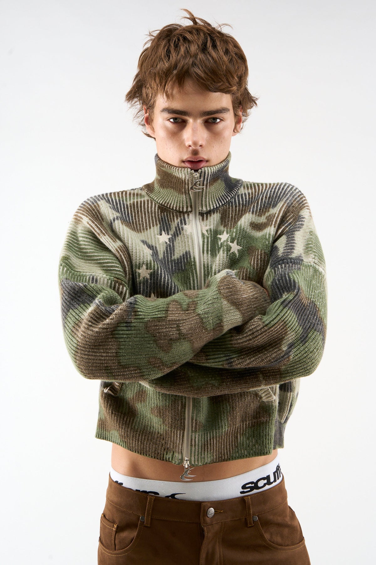 Ea Camo Knit Zipper