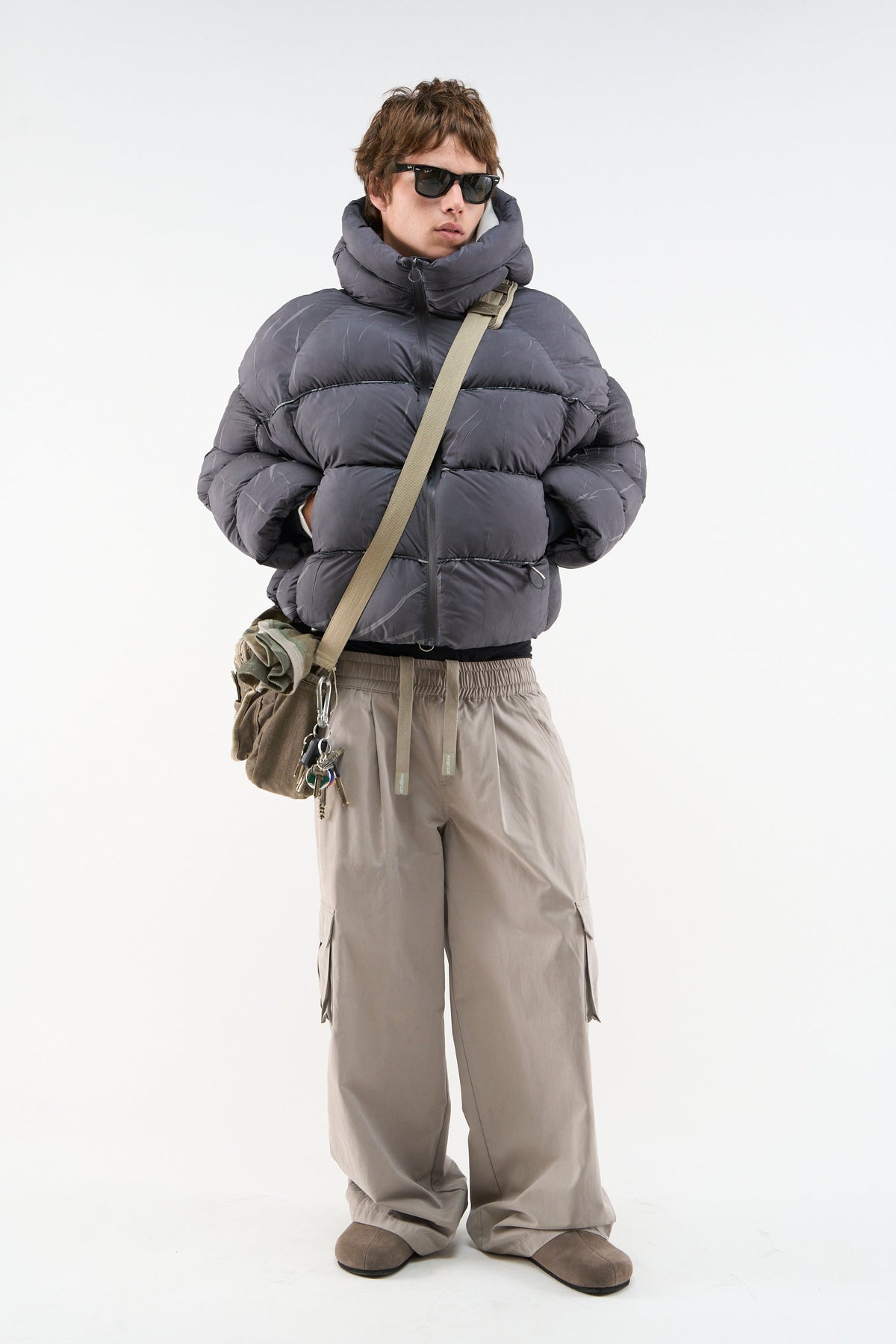 Marble Dark Grey Puffer Jacket