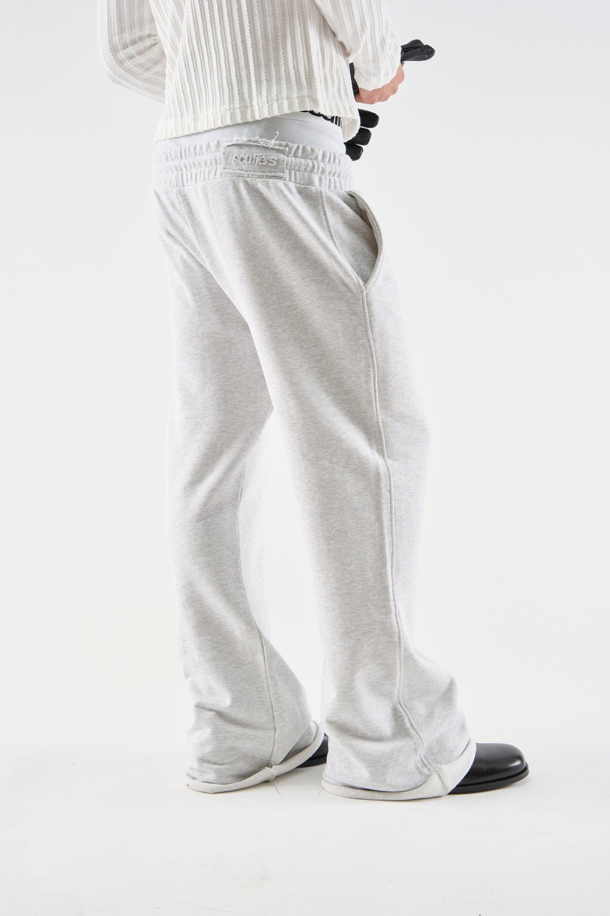 Flared Light Grey Sweatpants