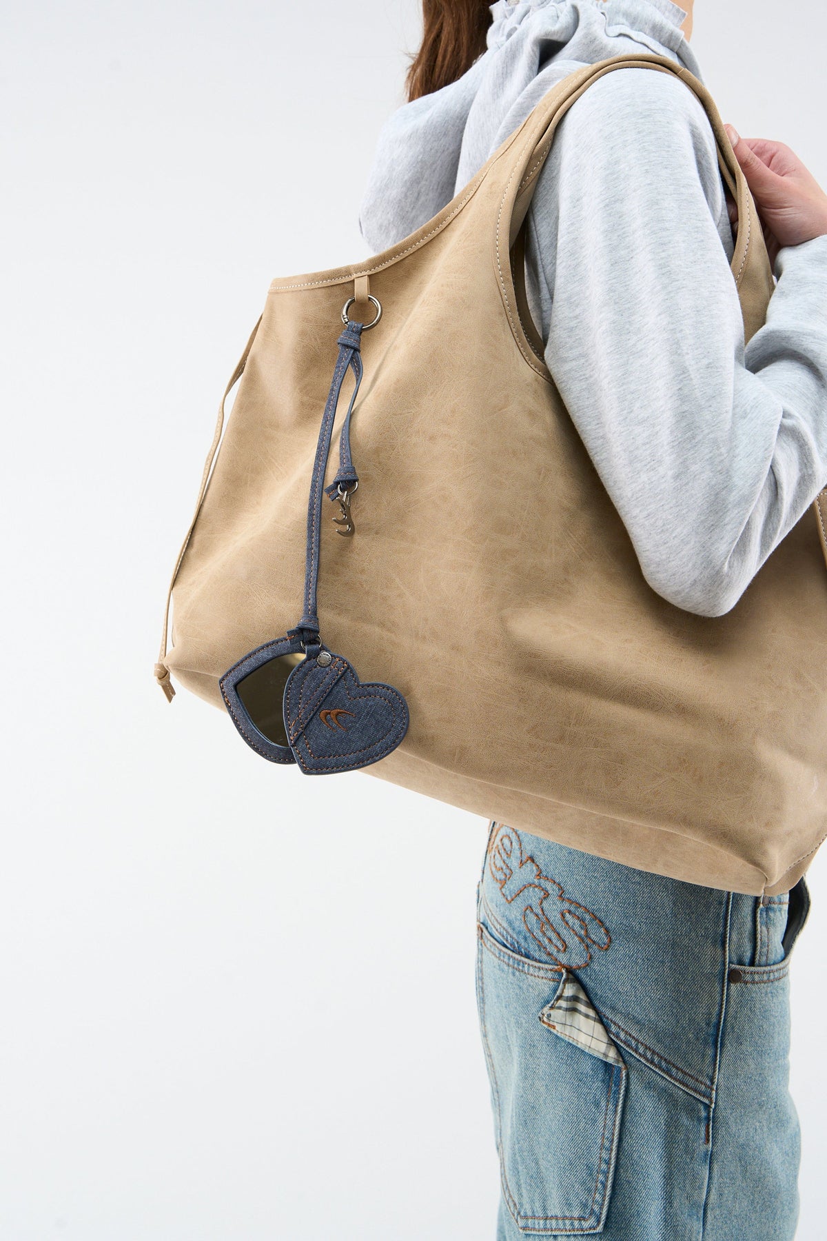 Love Denim Keychain Mirror