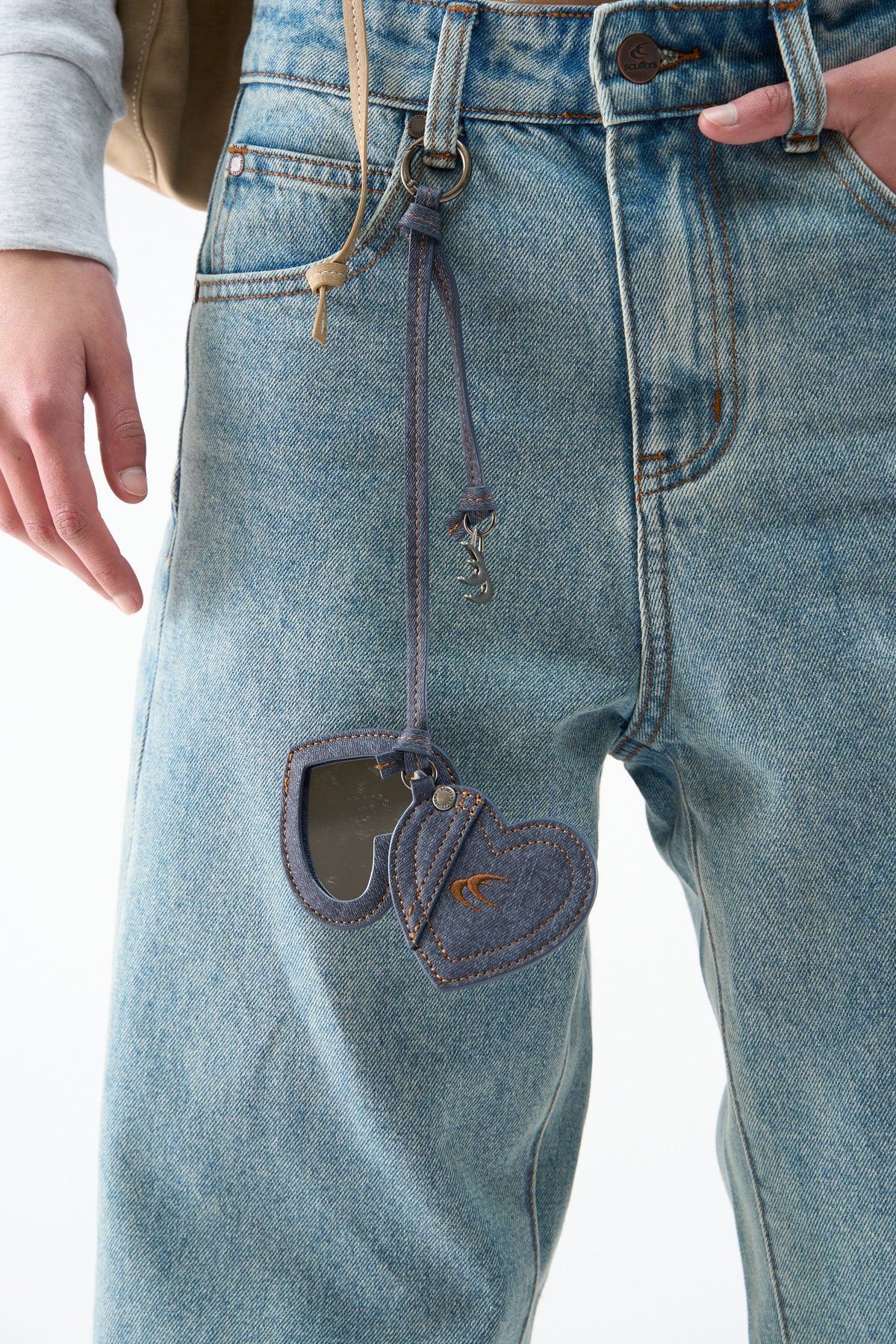 Love Denim Keychain Mirror