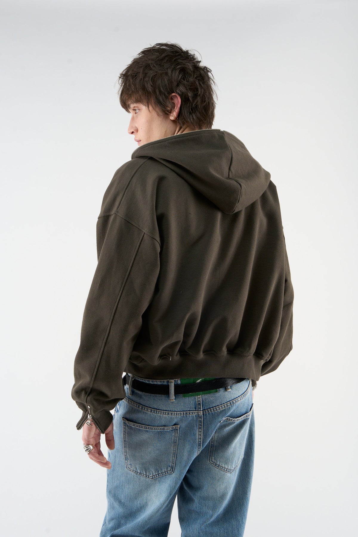 Gothic Dark Green Zipper