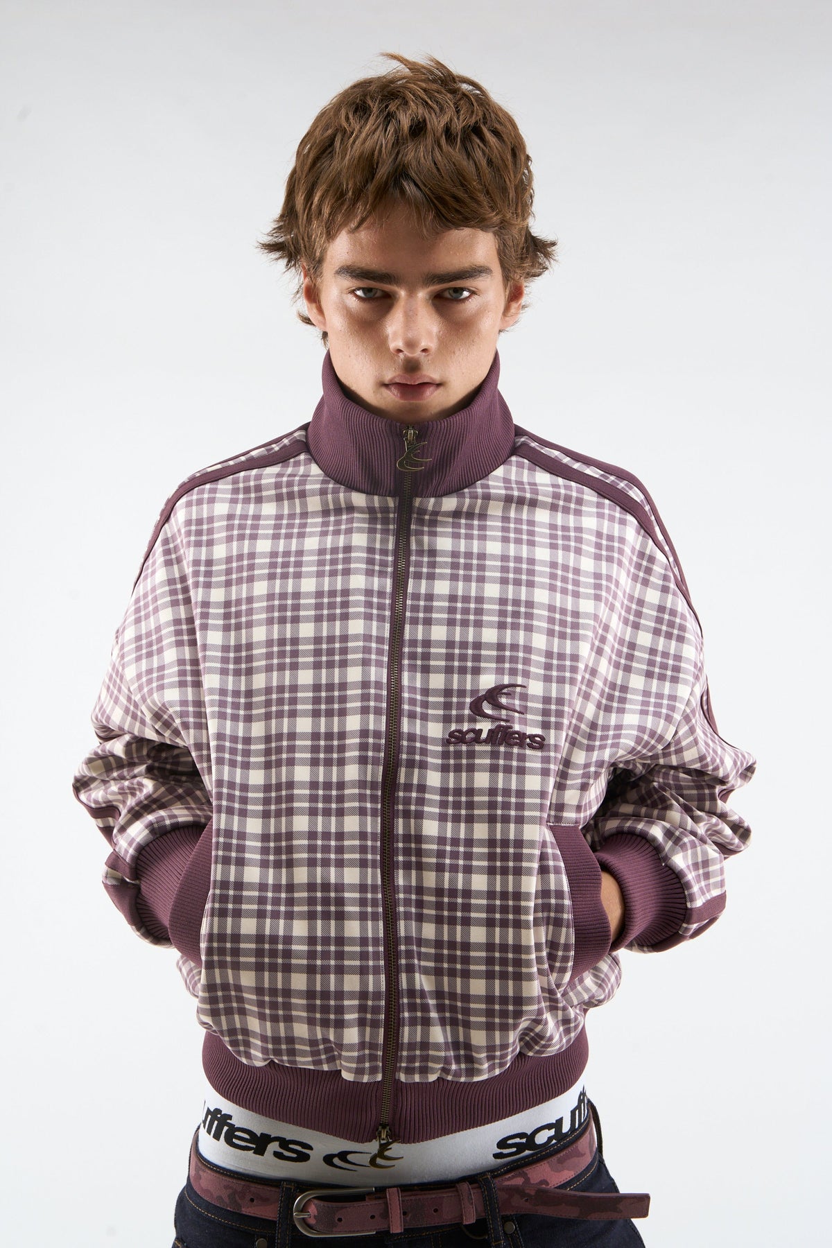 Mice Burgundy Zipper