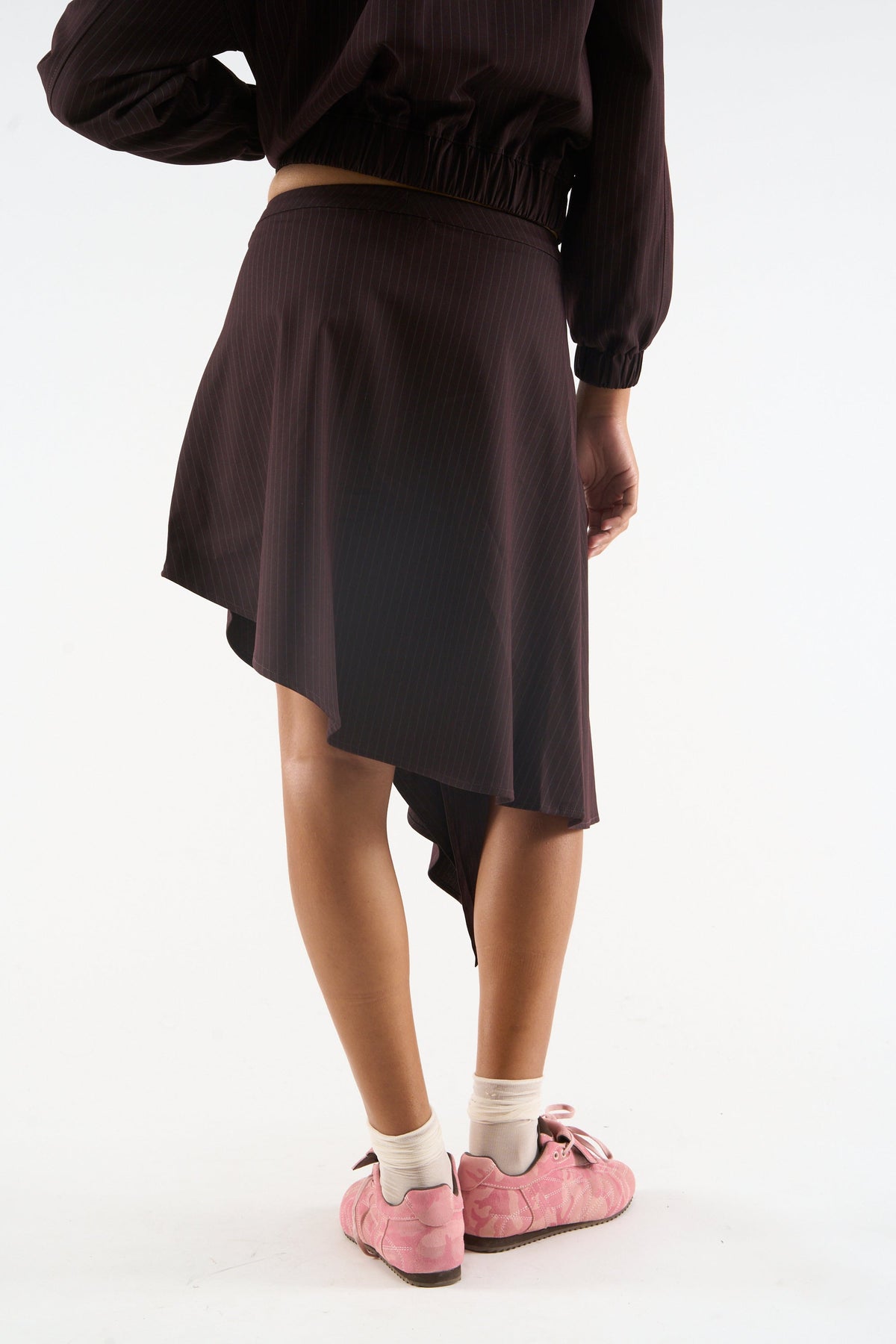 Nautica Burgundy Pinstripe Skirt