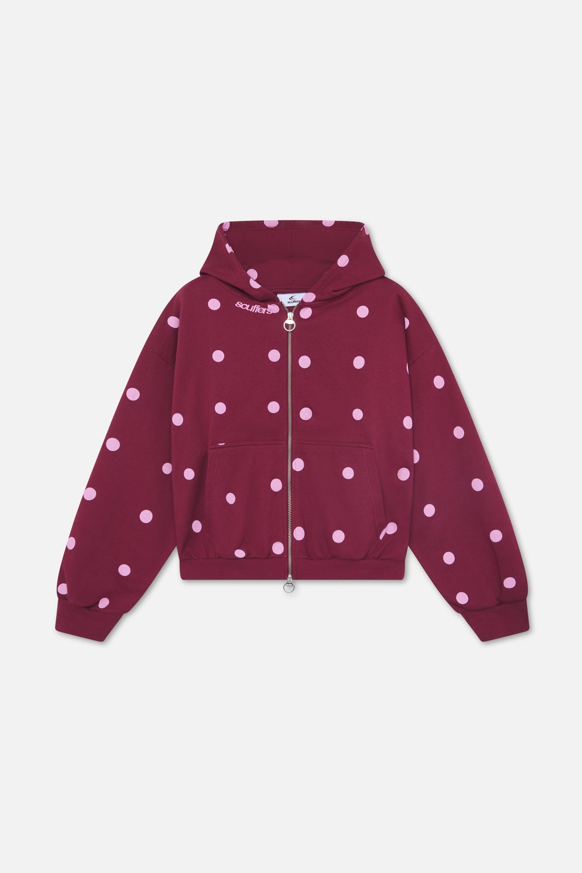 Dots Burgundy Zipper