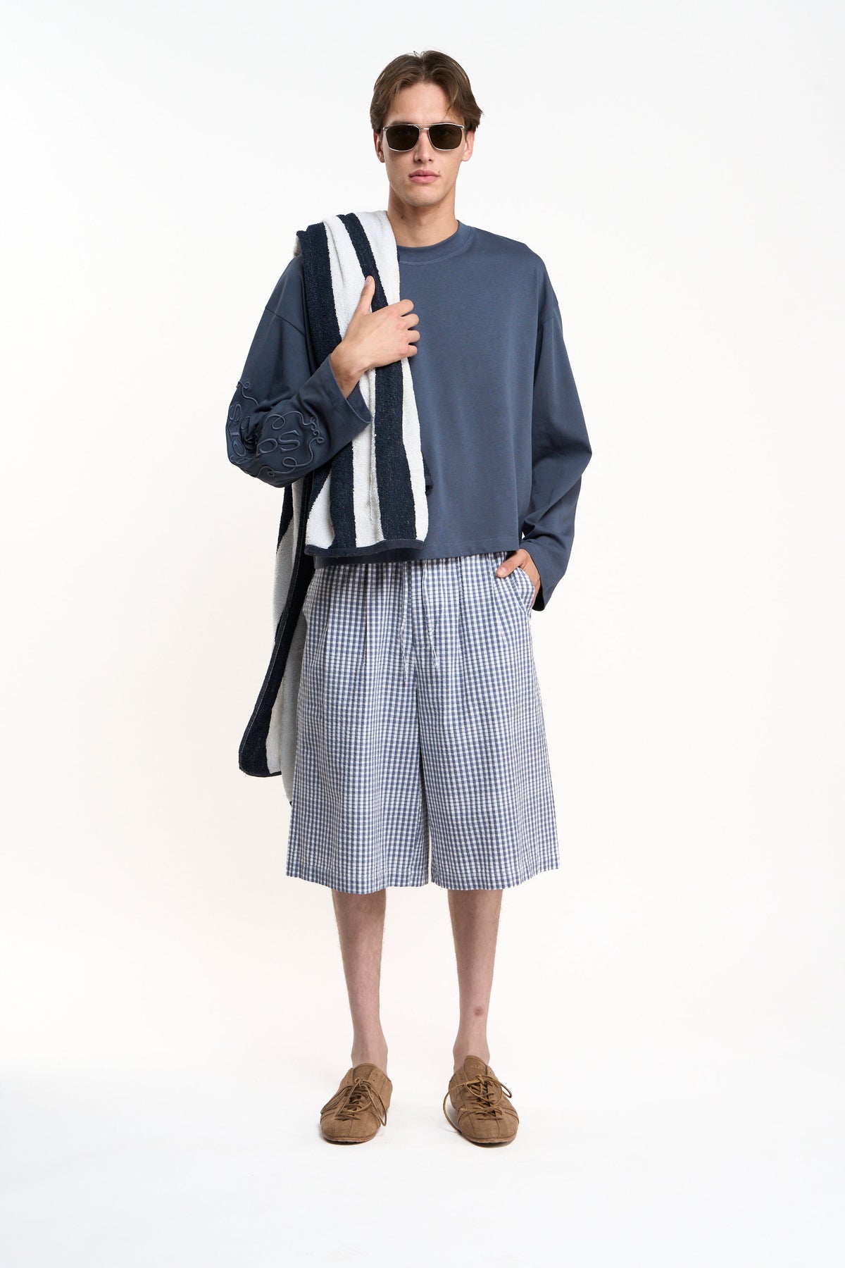 Donguan Blue Checkered Jorts