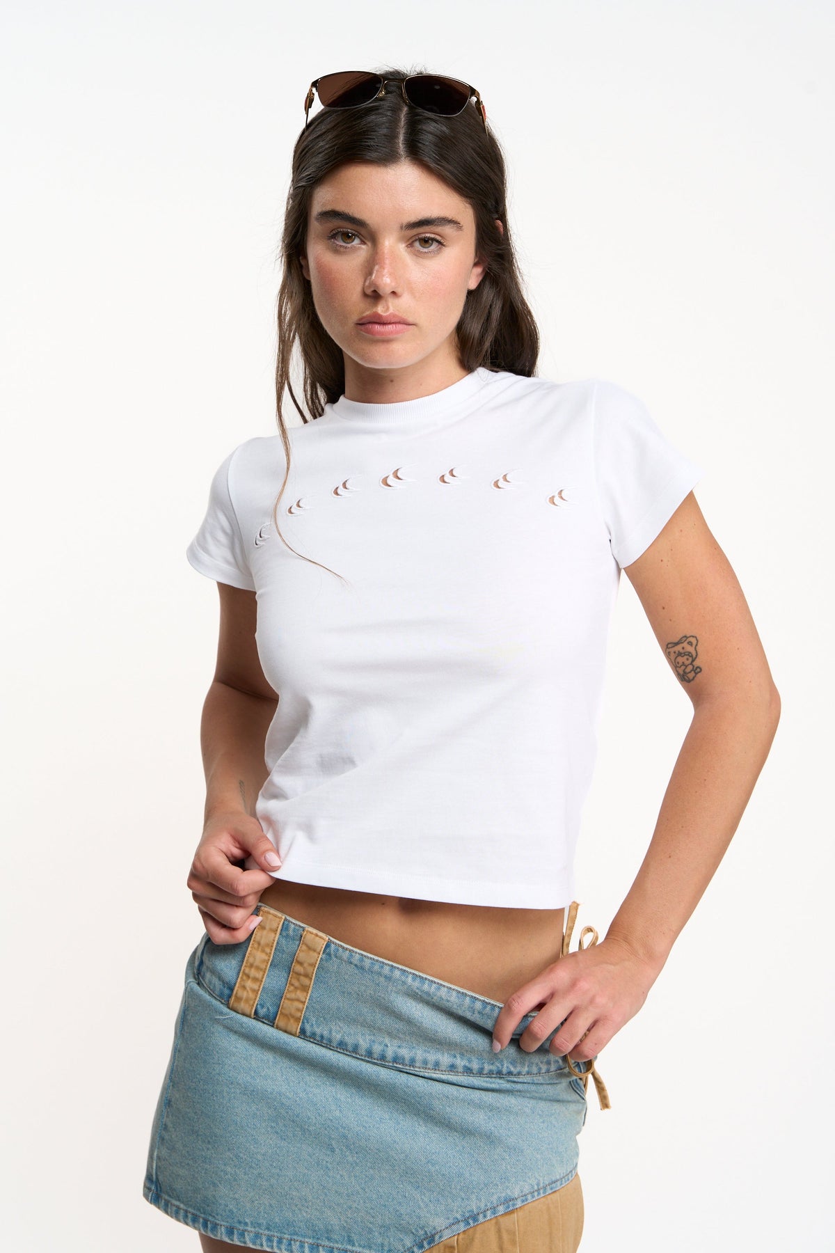 Hole White T-Shirt