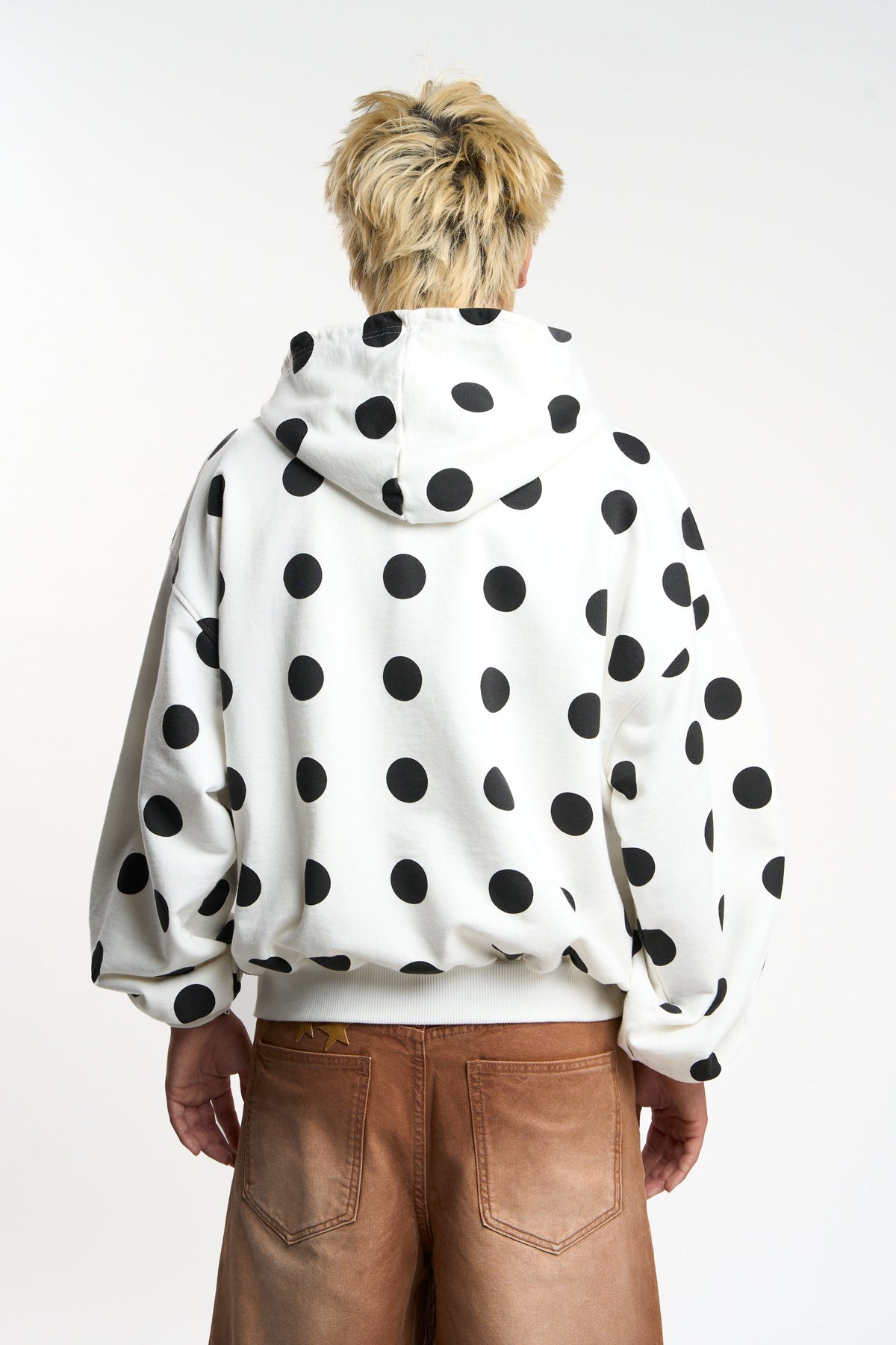 Raw Dots White Hoodie