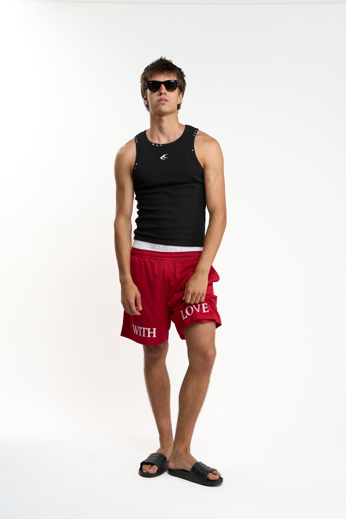 Withlove Red Mesh Shorts
