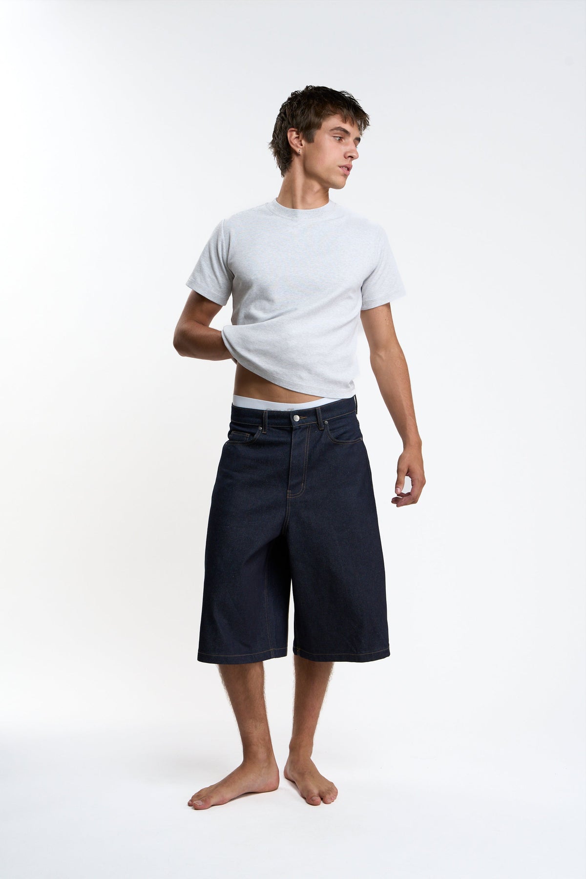 Interlock White and Grey Melange Fitted T-Shirt Pack