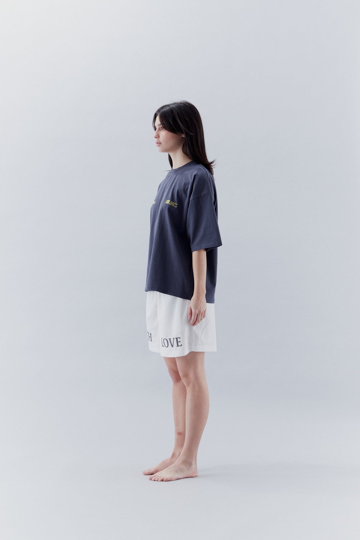 With Love Mesh White Shorts