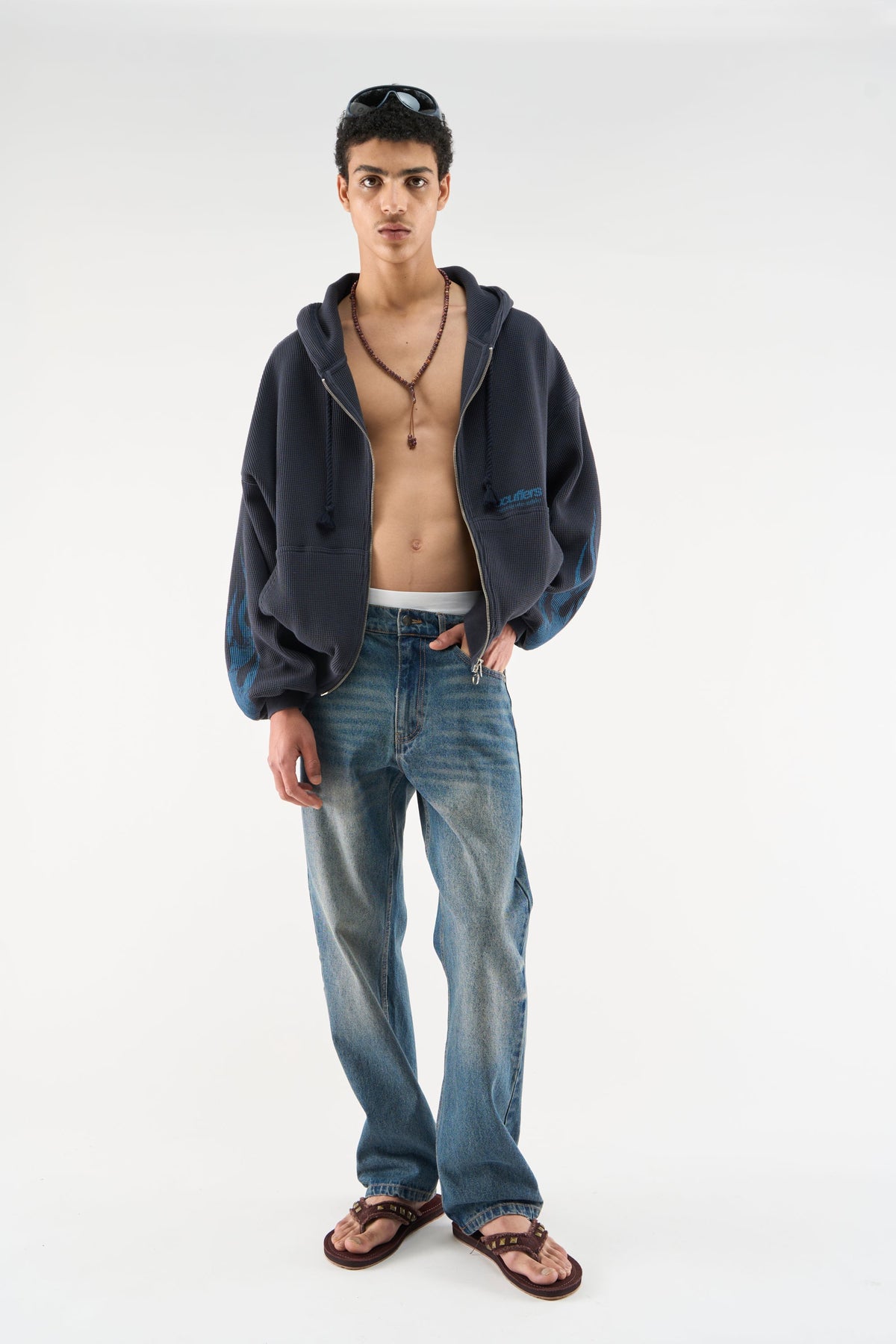 Flame Navy Zipper
