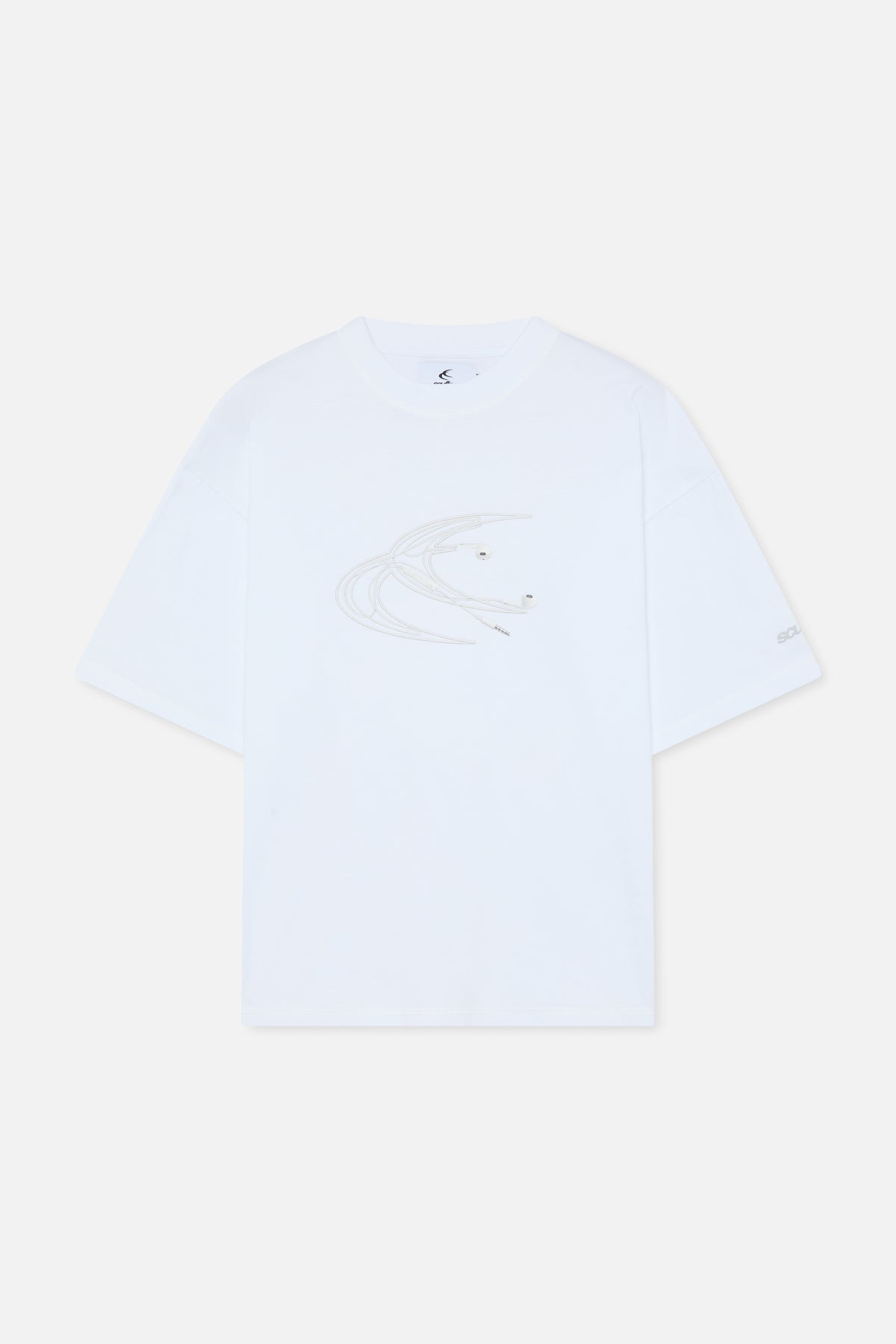 Earphones White T-Shirt