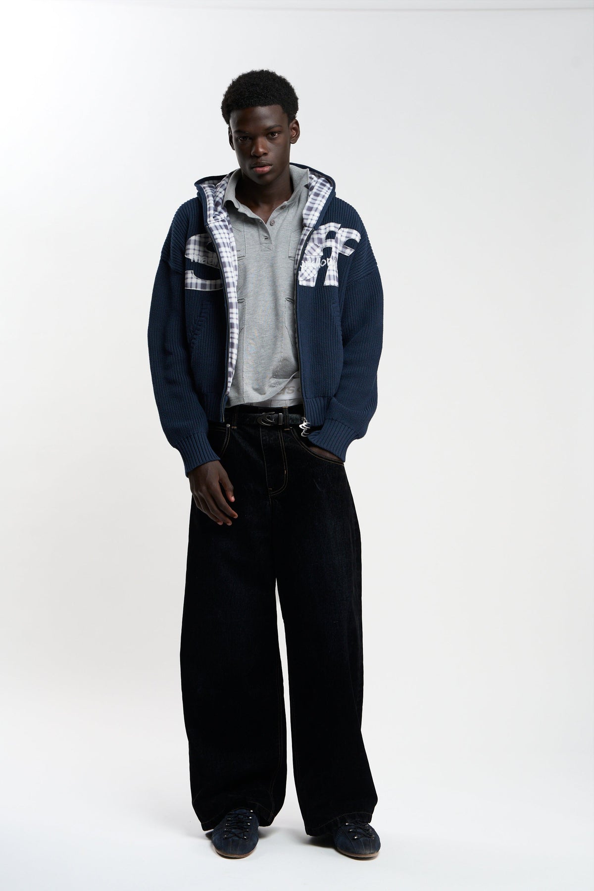 Brooks Navy Zipper Knit