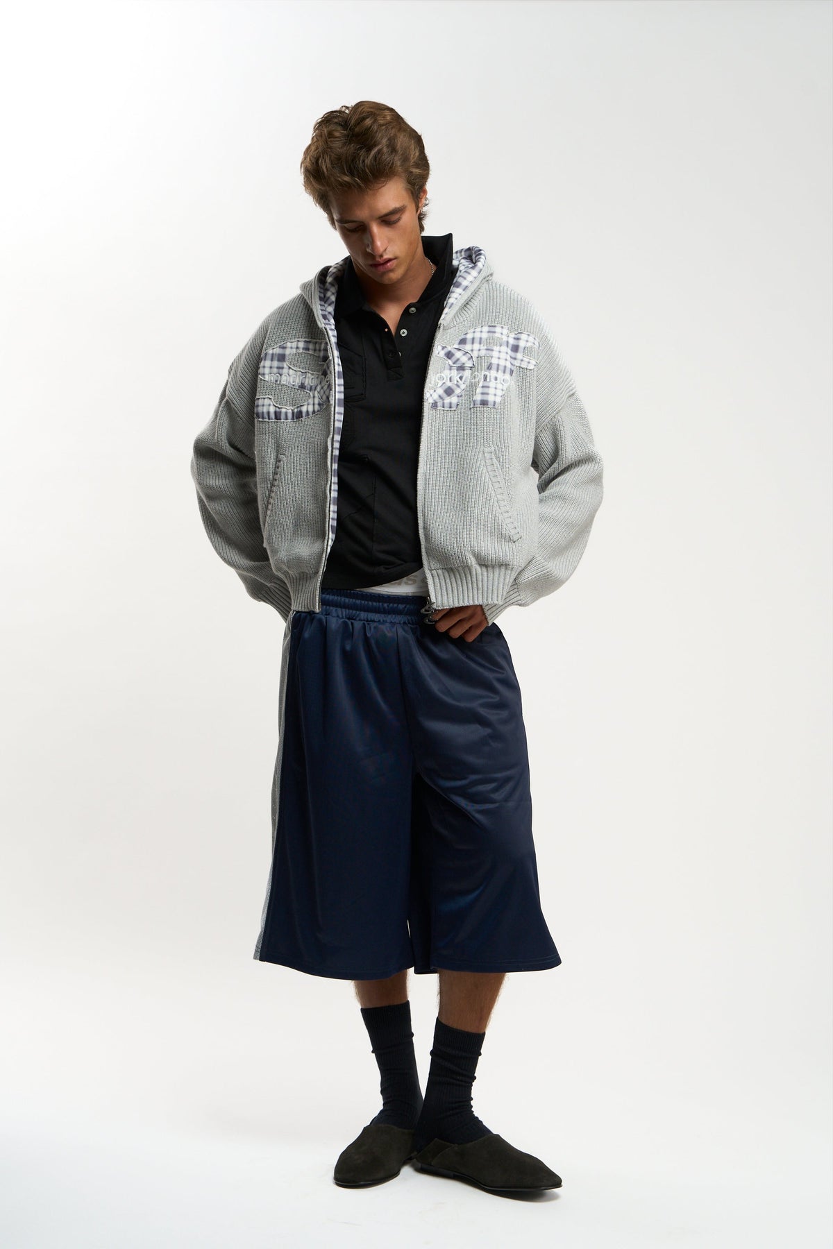 Brooks Grey Zipper Knit
