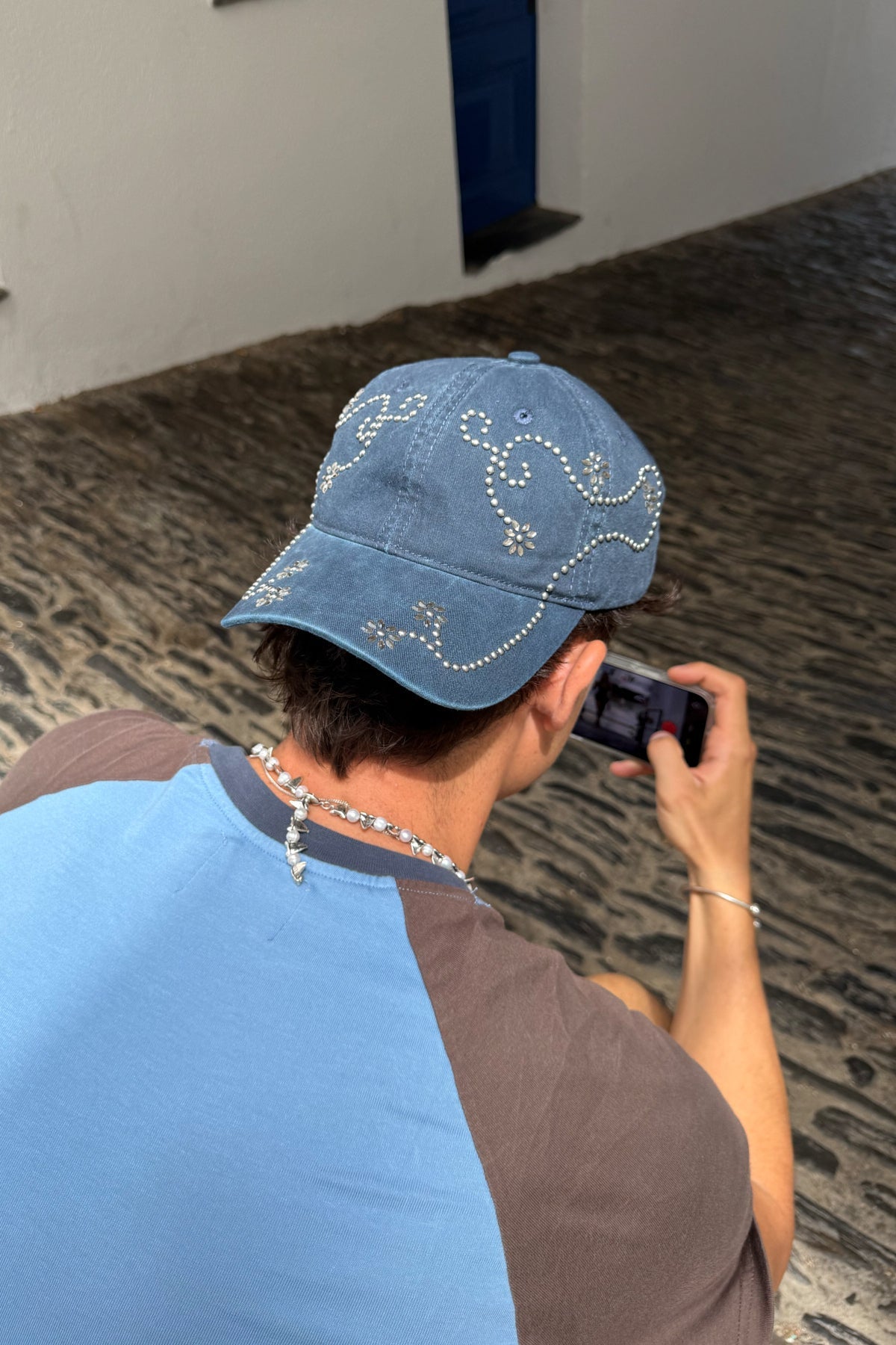 Flower Navy Cap