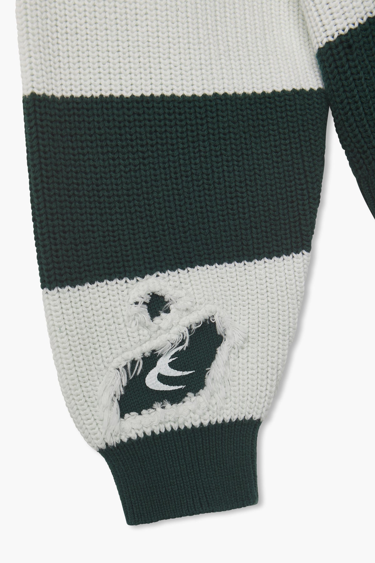 Hole Green & White Knit