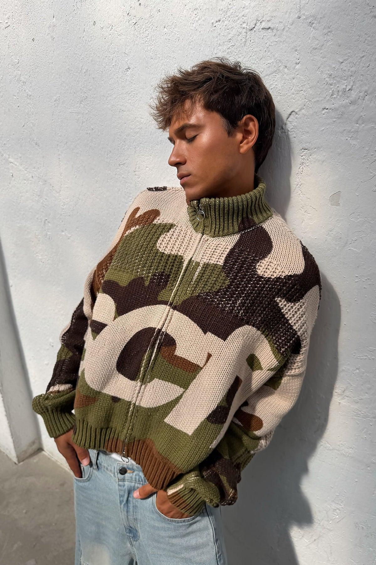 SCFF Camo Knit Zipper