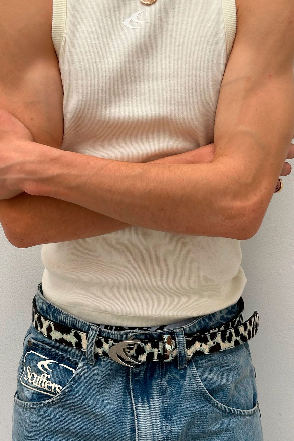 White Leopard Belt