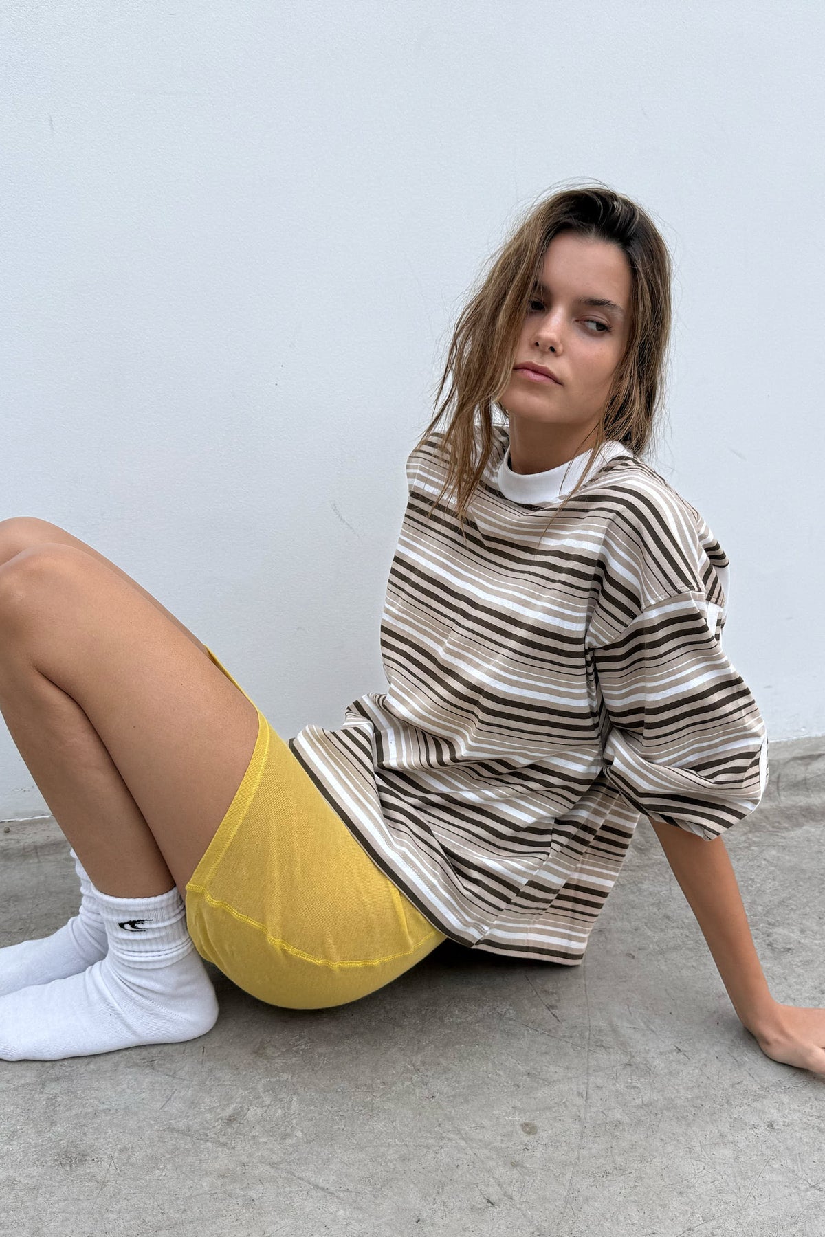 Sport Tech Brown Striped Longsleeve