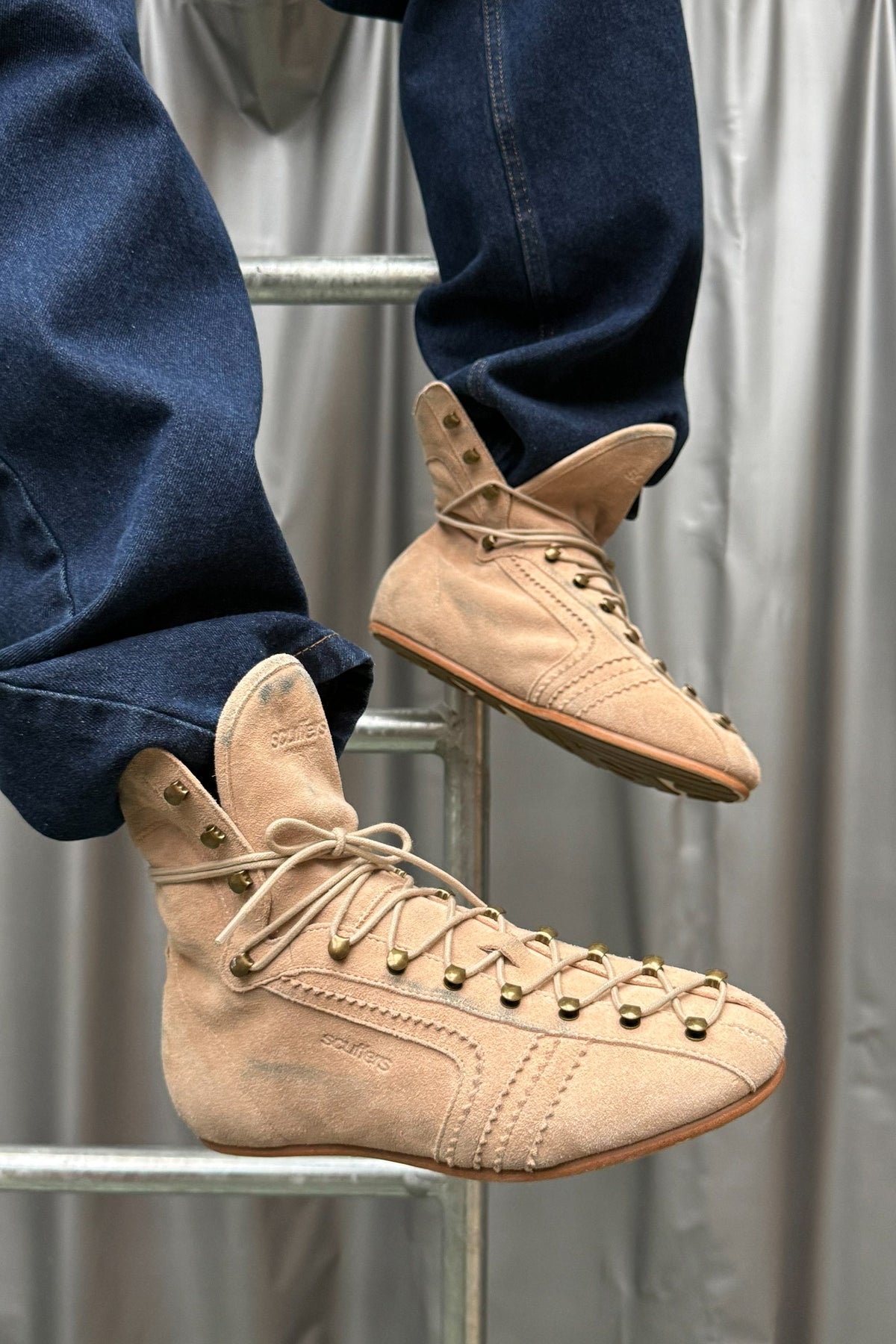 Iconic Ecru Suede Boots