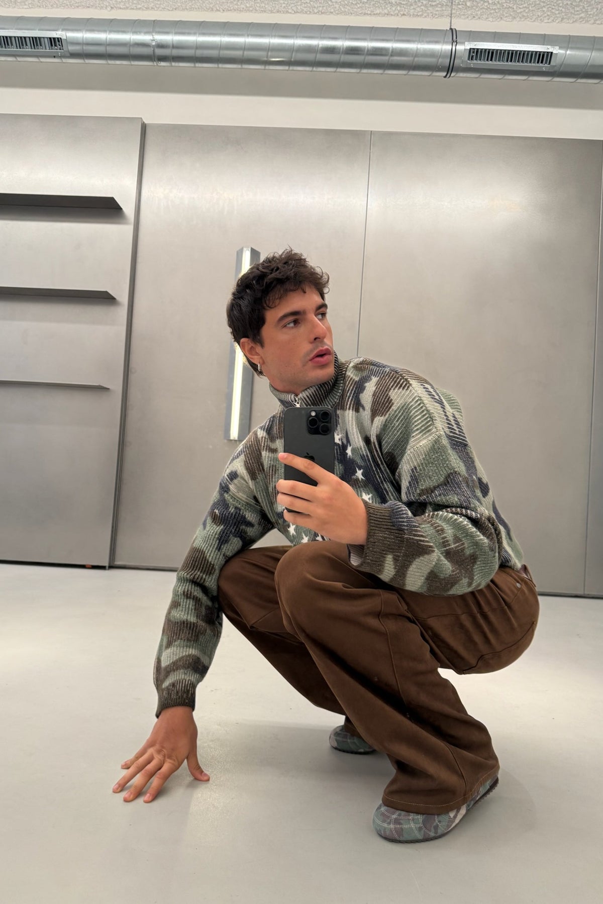Ea Camo Knit Zipper