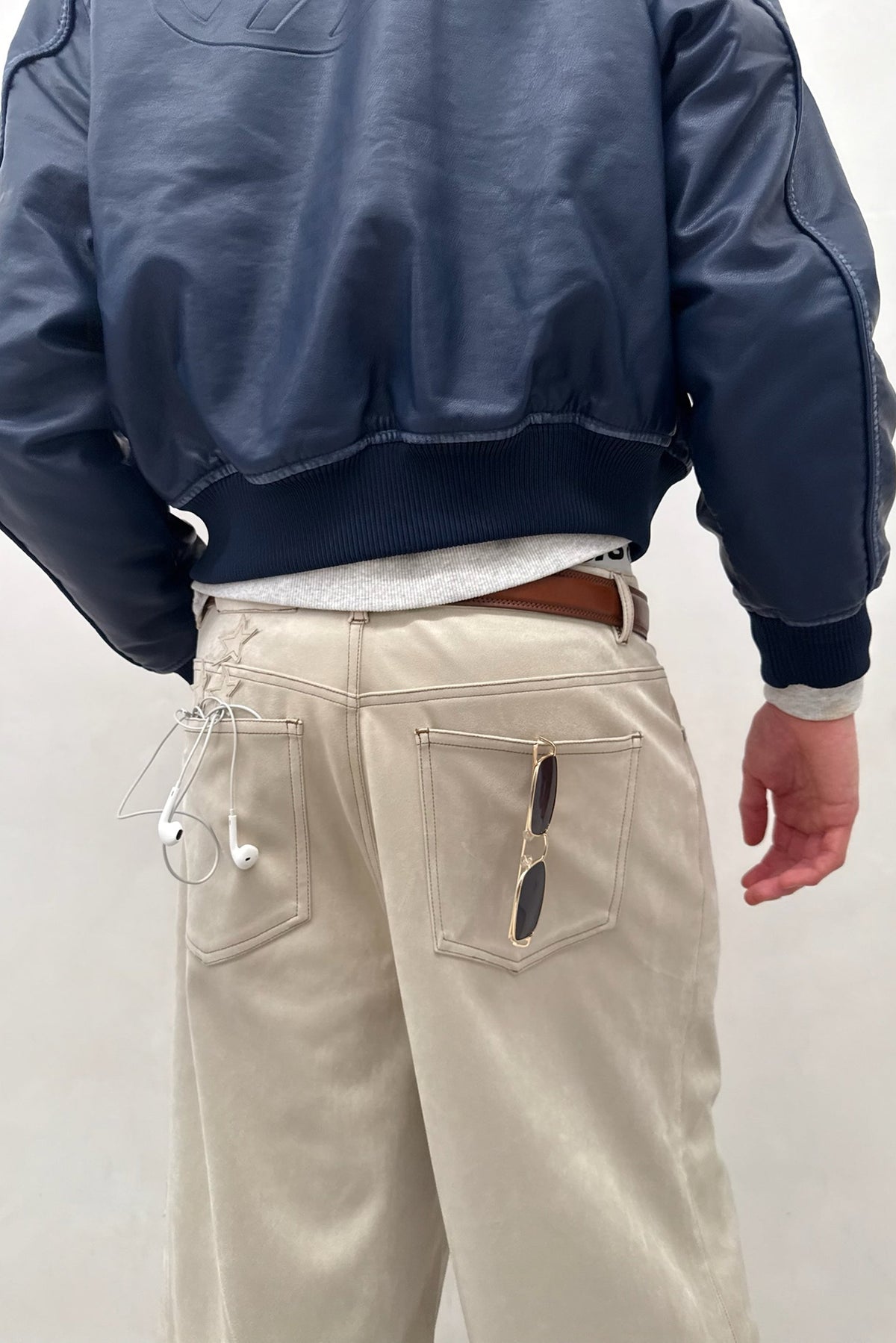 Suede Grey Jumbo Pants