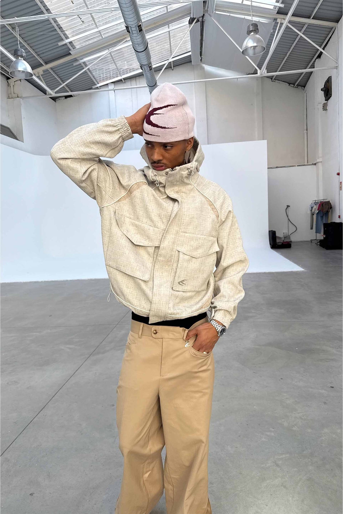 Boucle Essential Ecru Windbreaker