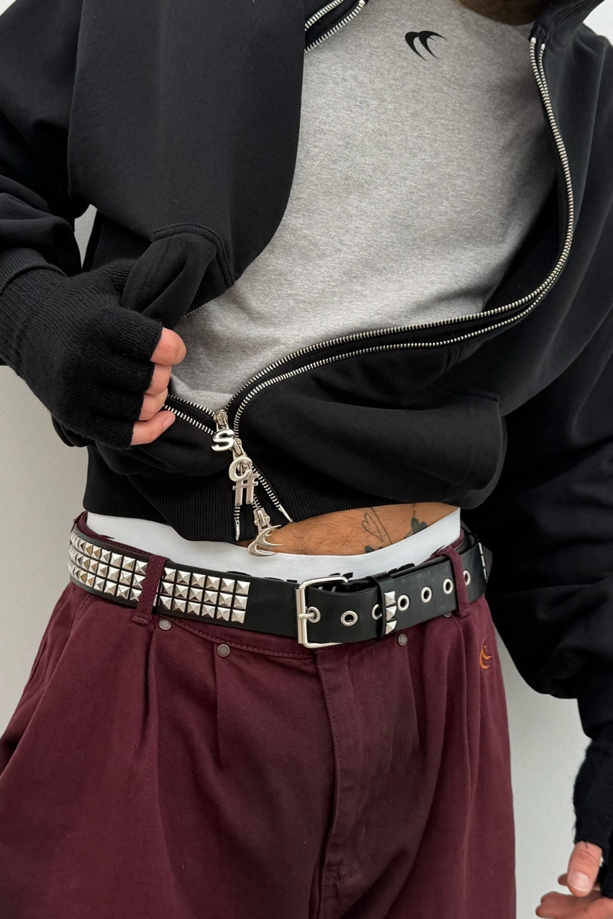 Steel Black Zipper