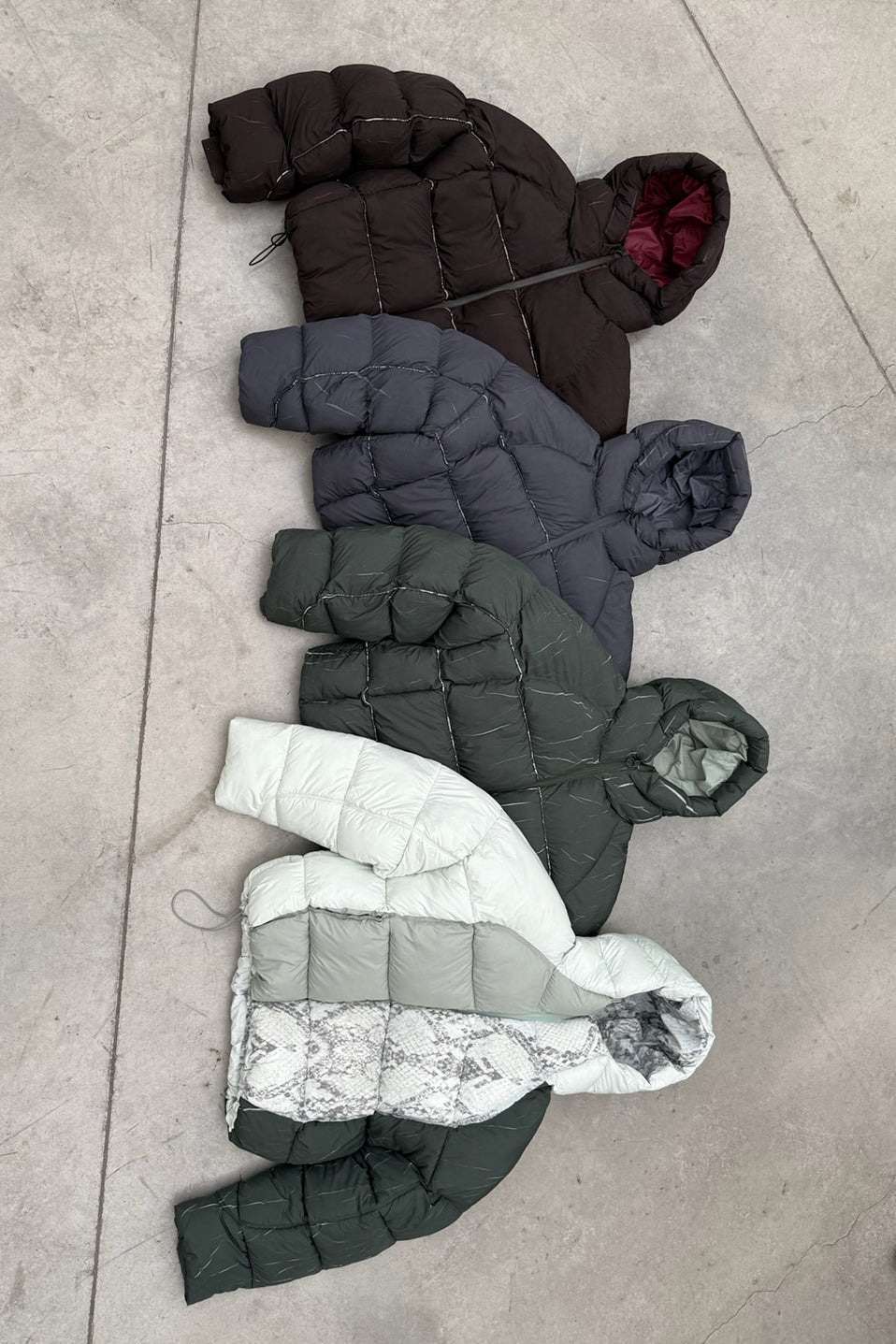 Marble Green Puffer Jacket