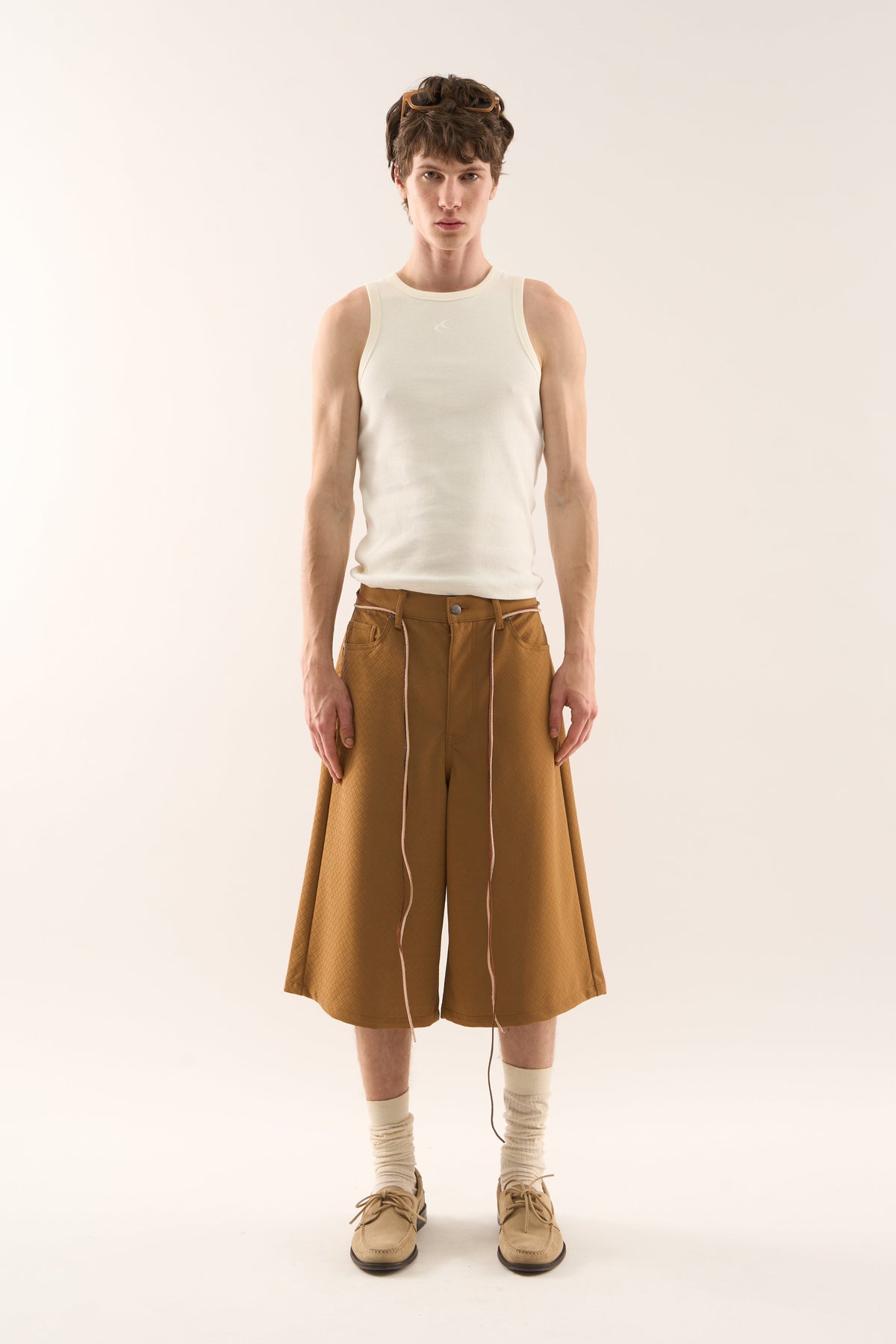 Braided Camel Jumbo Shorts