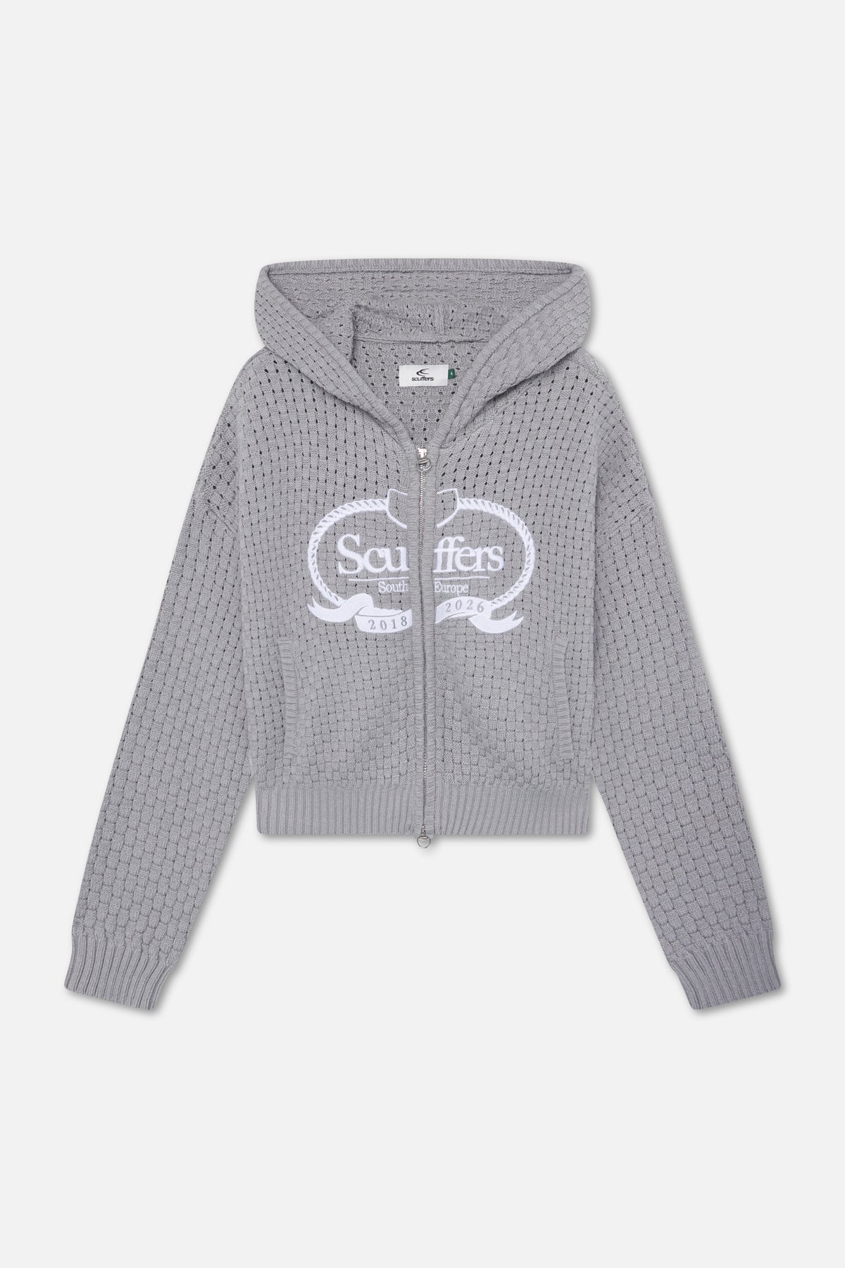 South Europe Light Grey Knit Zipper