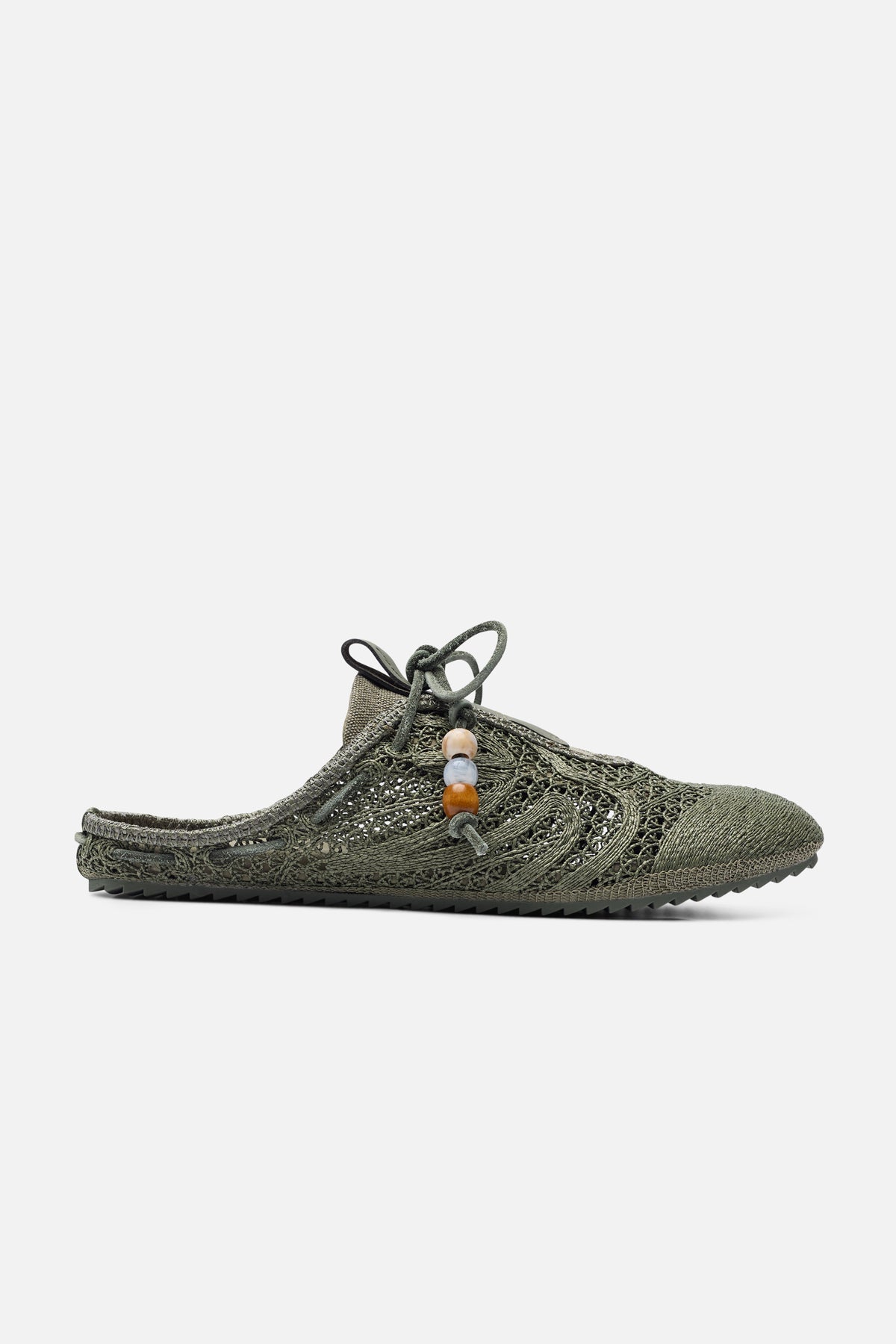 Wicker Green Mule