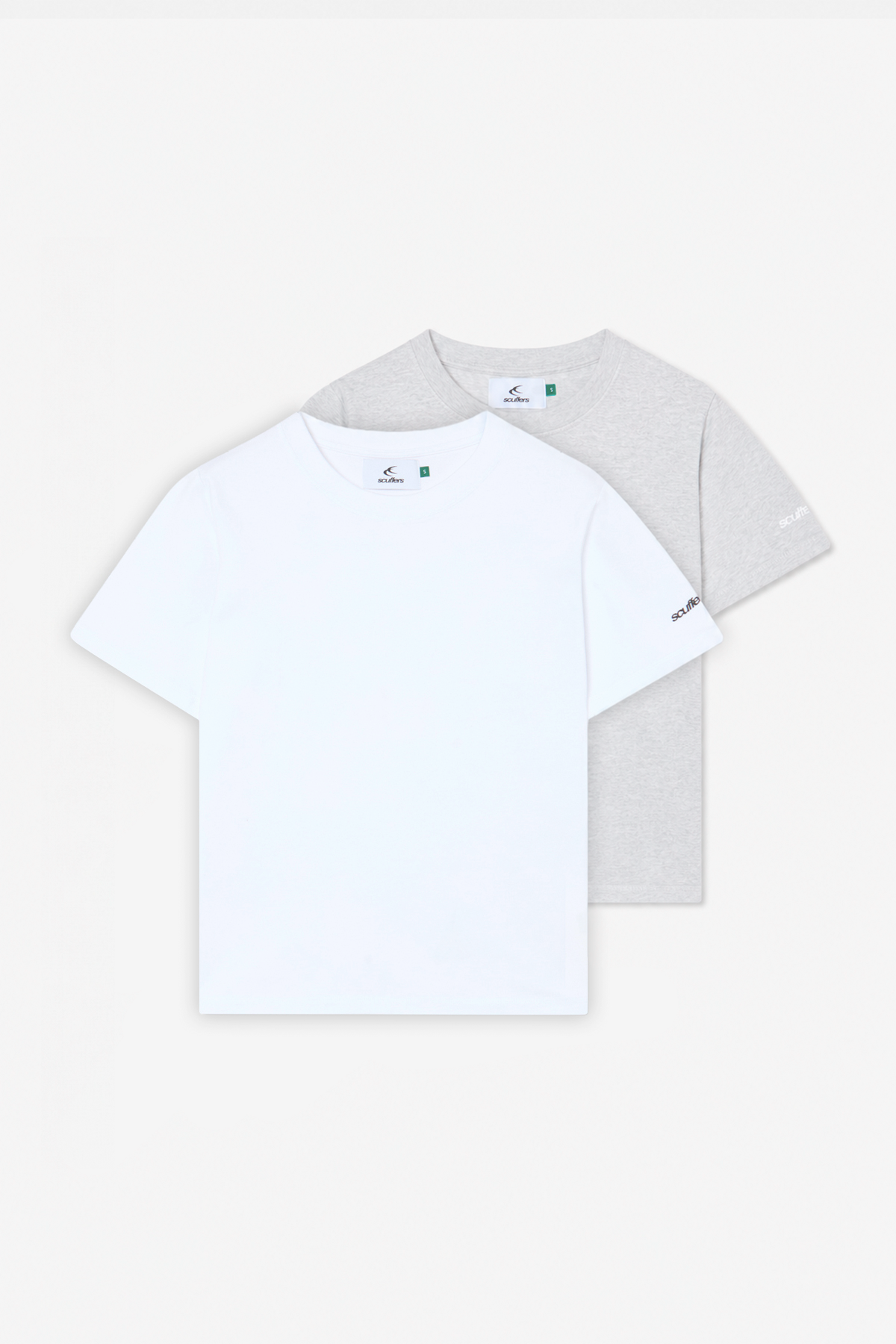 Interlock White and Grey Melange Fitted T-Shirt Pack